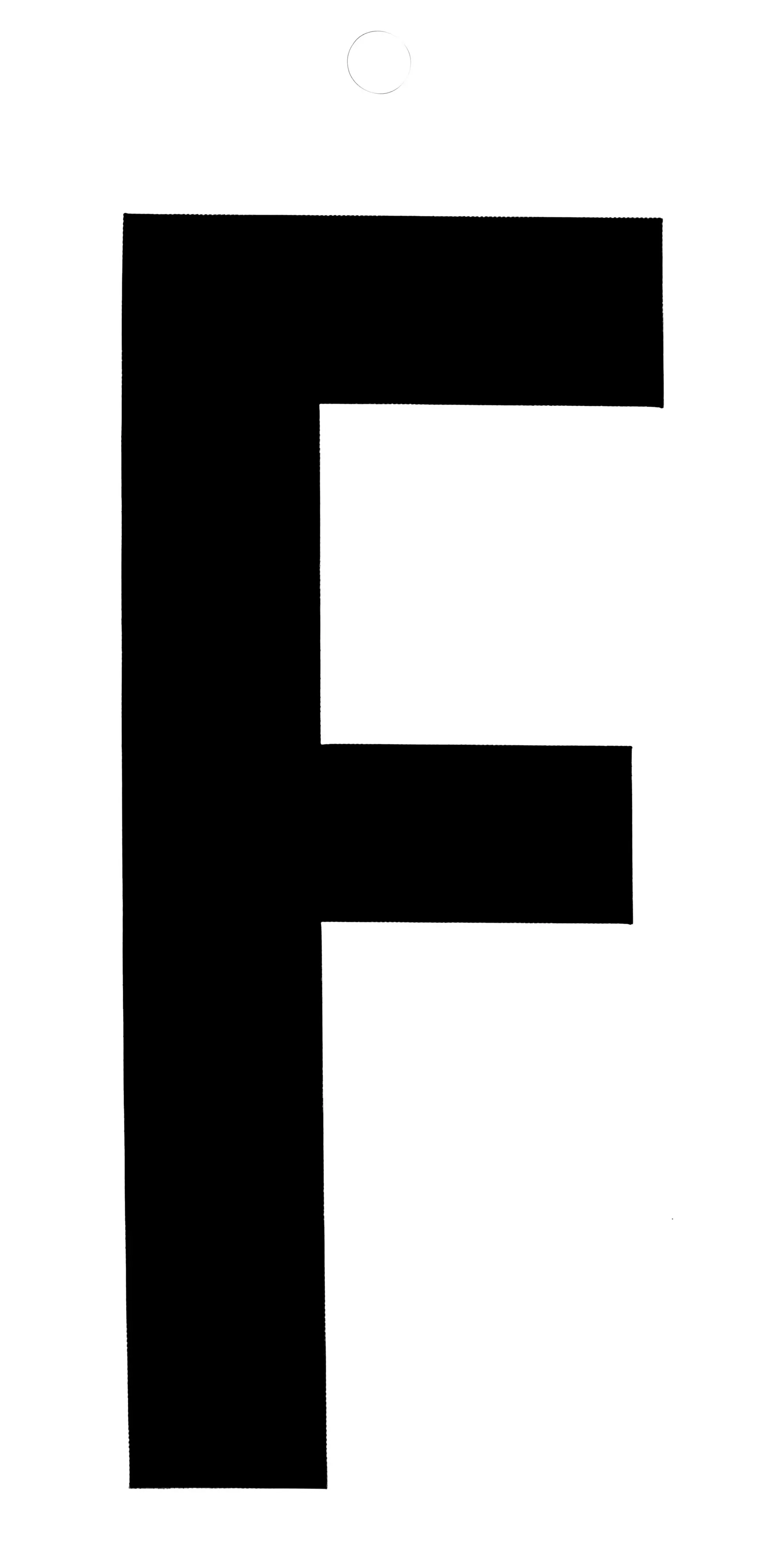 Conmetall Aufkleber Buchstabe F PVC 10 x 6 cm schwarz