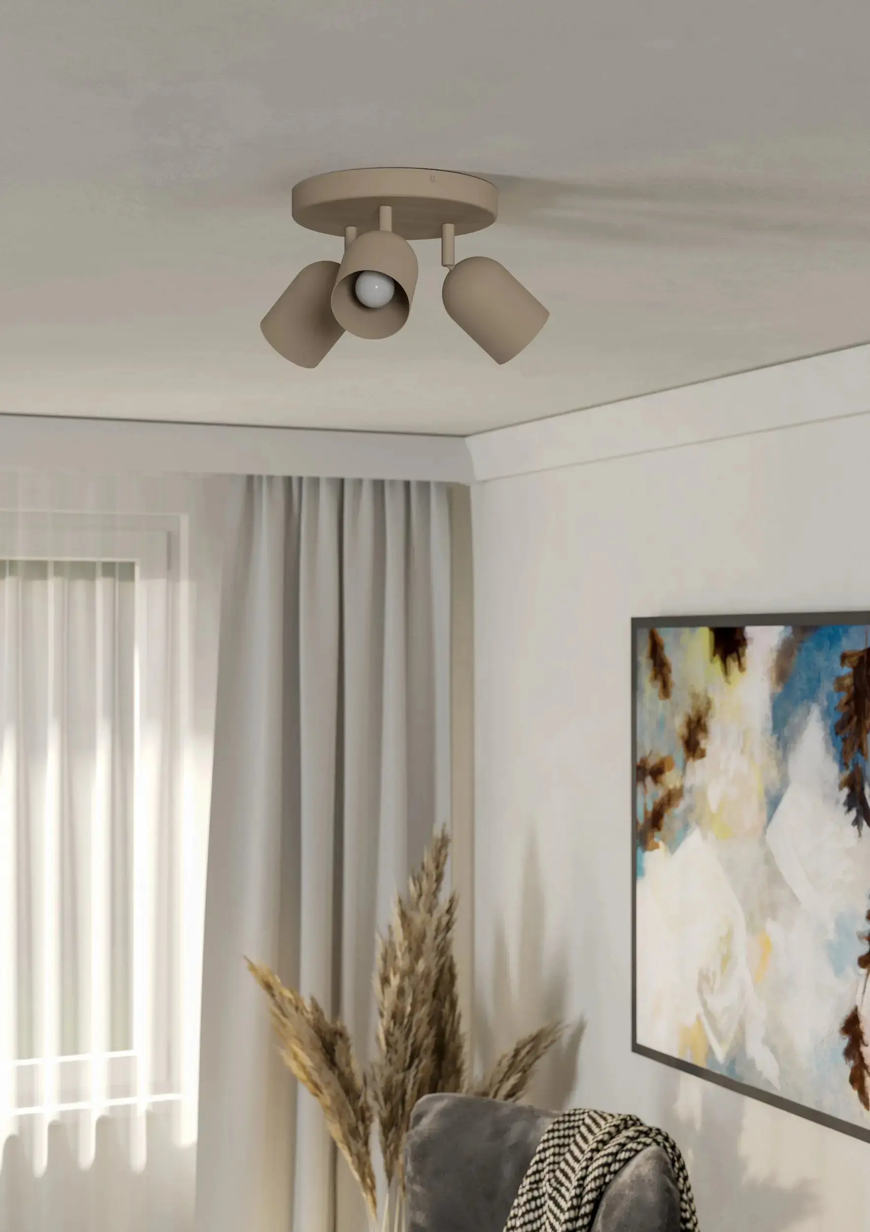 Eglo Leuchten 3er Spot Rondell Tilston Ø 25 x 21 cm sandfarben