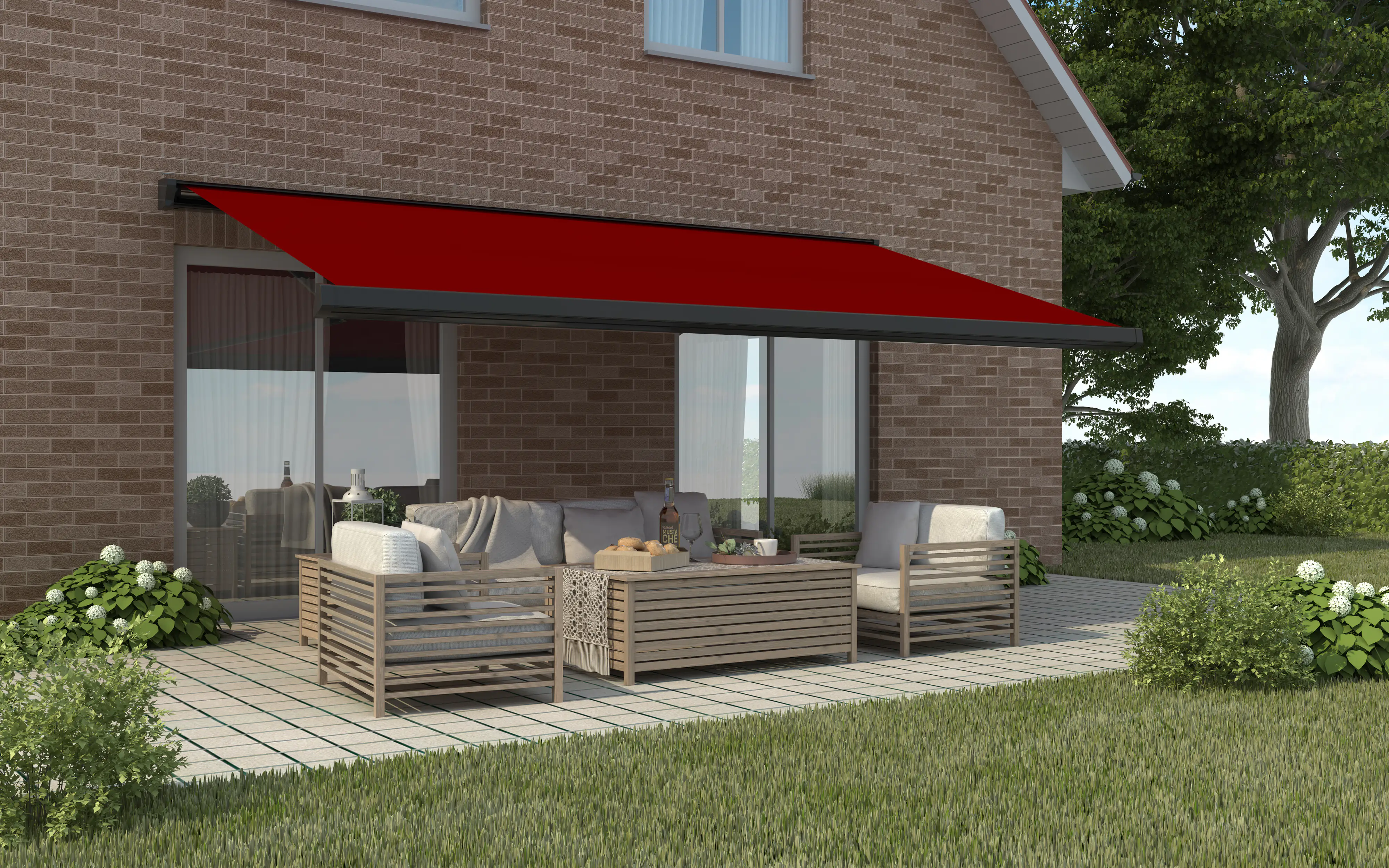 Primaster Kassetten-Markise 3,5 x 3 m elektrisch rot Primaster Kassetten-Markise 3,5 x 3 m elektrisch rot