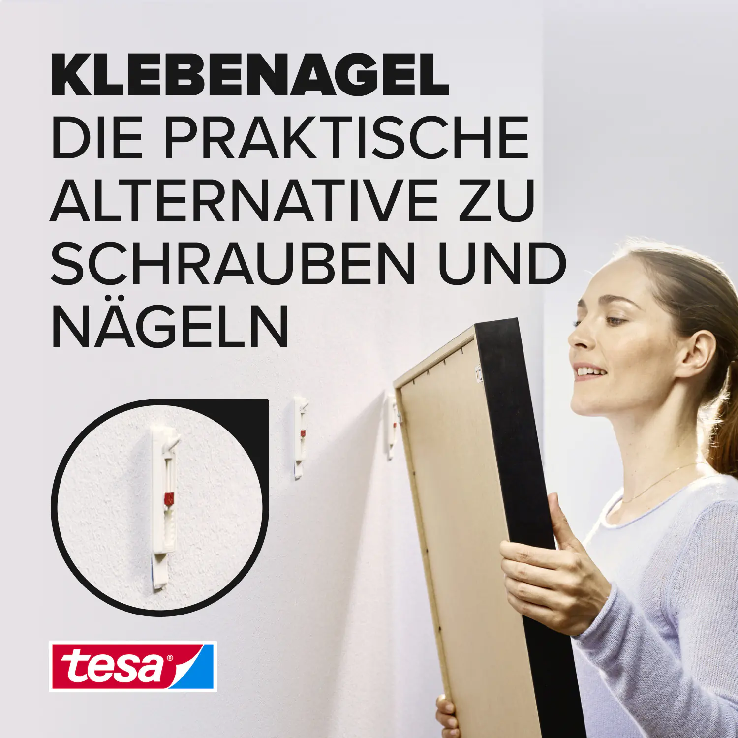 tesa Klebenagel Traglast 1 kg, 4 Stück