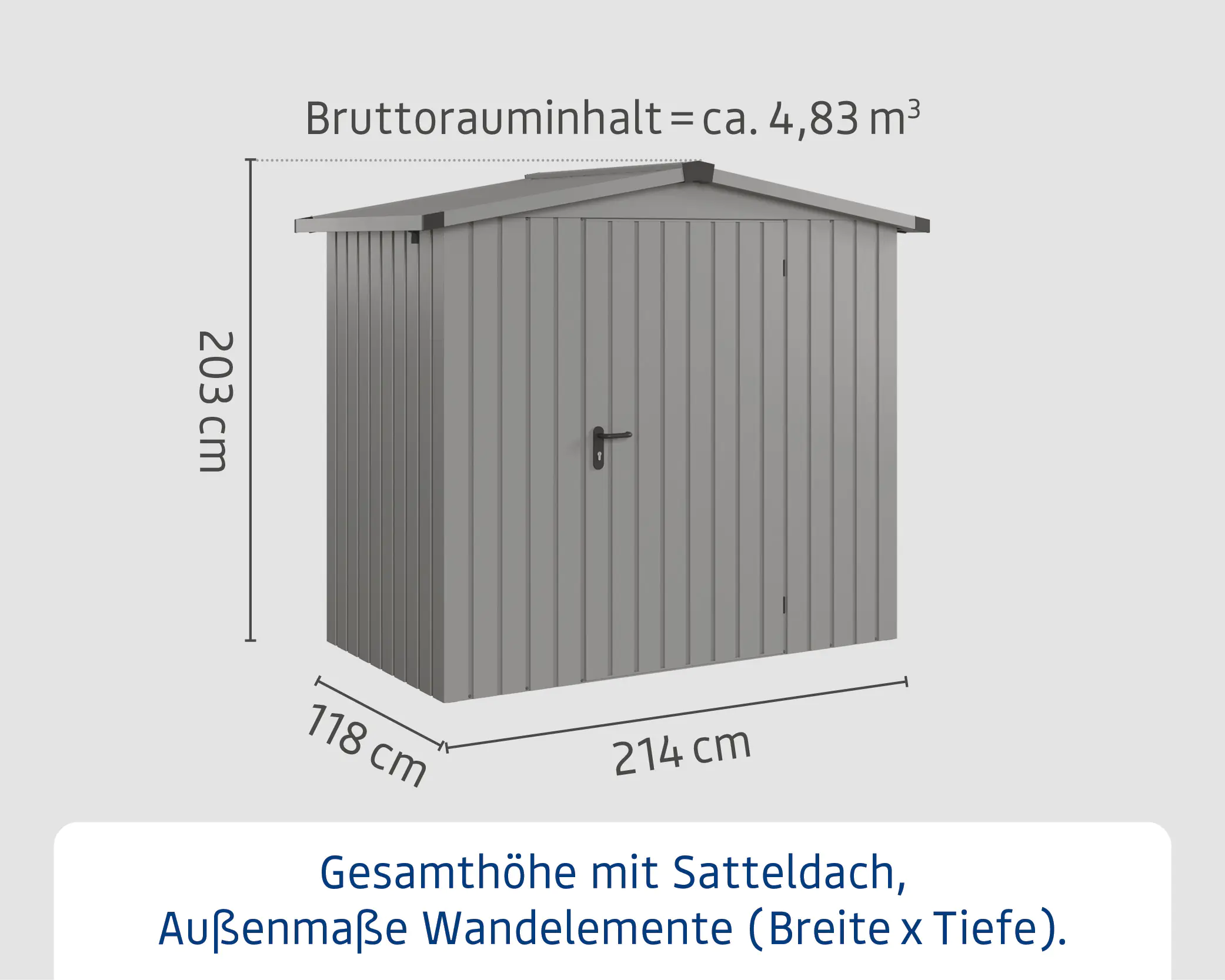 EcoStar Metallgerätehaus Euroline ESD3 graualuminium 214 x 118 cm 1-flg. EcoStar Metallgerätehaus Euroline ESD3 graualuminium 214 x 118 cm 1-flg.