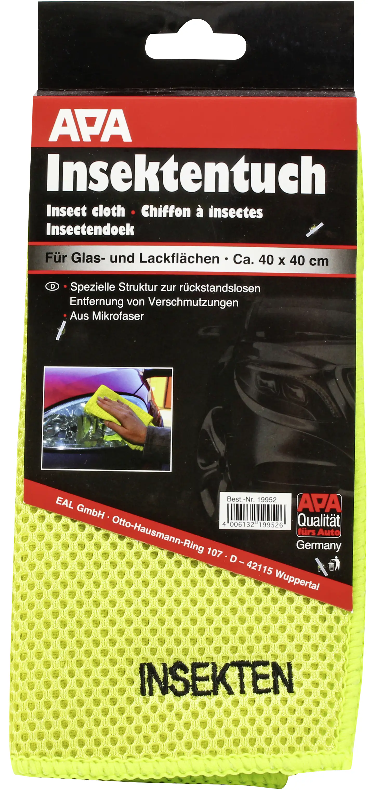 APA Insektentuch gelb 40x40cm