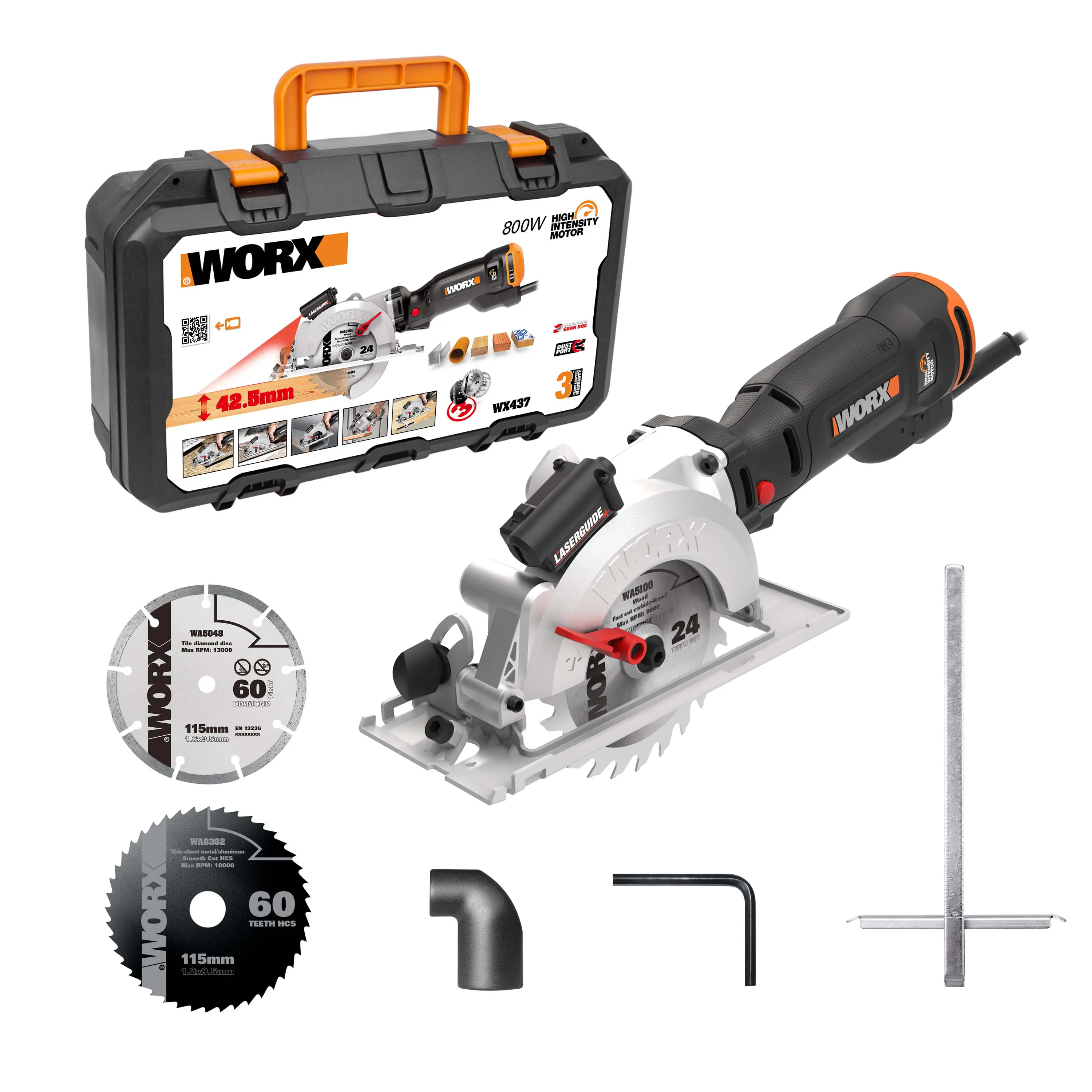 Worx Kompakt-Handkreissäge WX437 800 W
