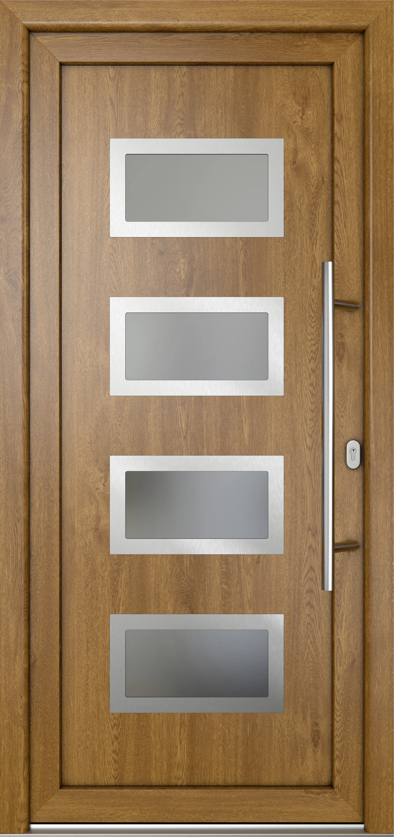 Meeth Haustür Signum Pro PVC Modell 92 108 x 208 cm DIN Rechts weiß/golden oak