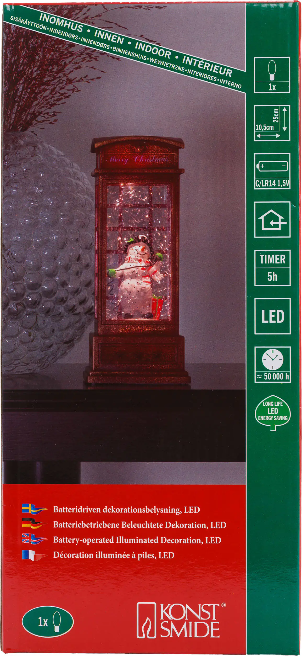 7318304367556_02 Konstsmide LED Telefonzelle Schneemann 25 x 10 x 10 cm