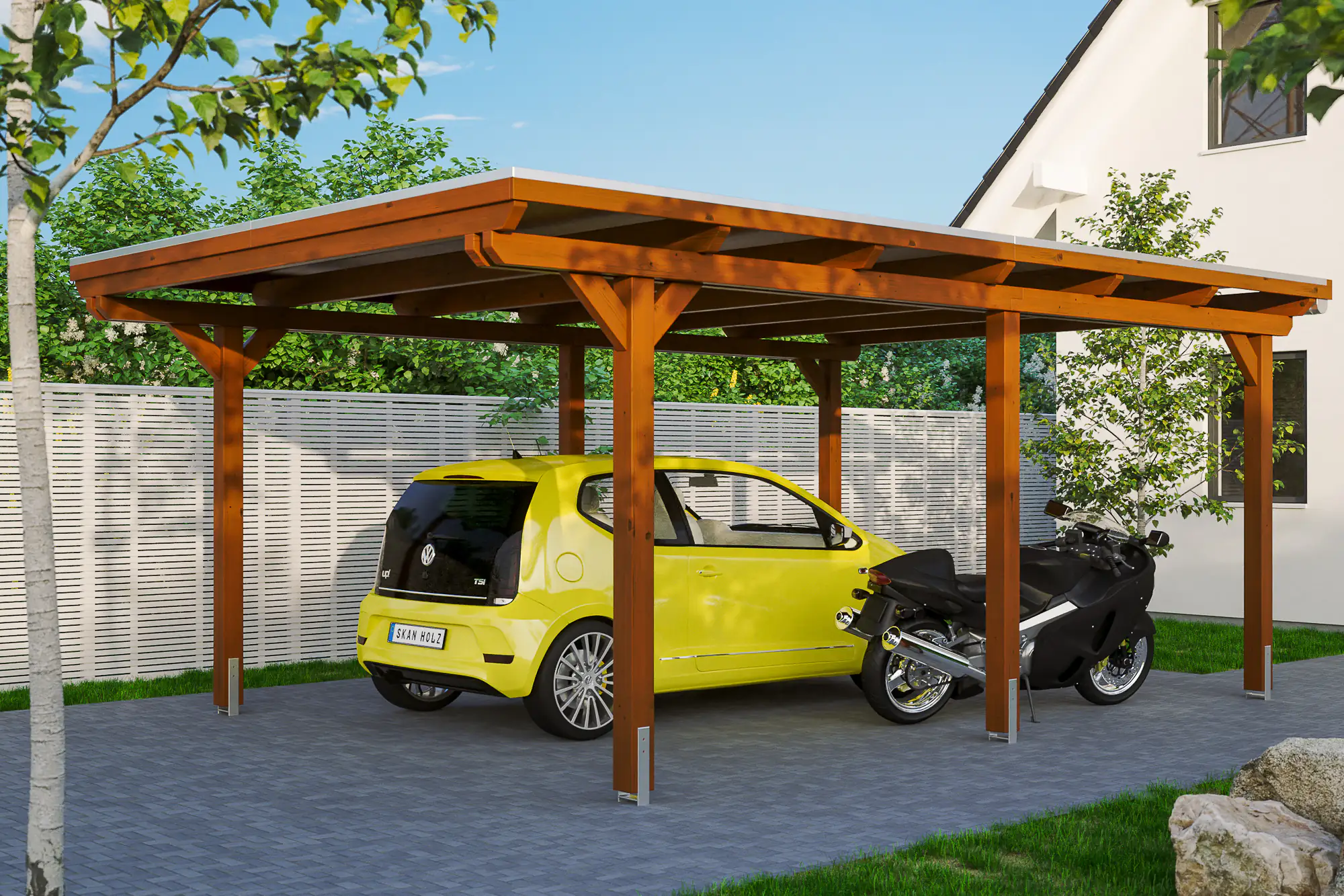 SKAN HOLZ Carport Emsland 404 x 604 cm mit Aluminiumdach