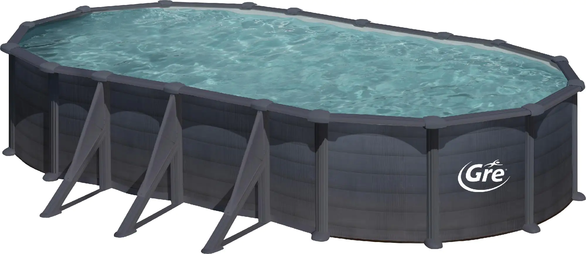 Gre Stahlwandpool Granada oval 730 x 375 x 132 cm, graphit Gre Stahlwandpool Granada oval 730 x 375 x 132 cm, graphit