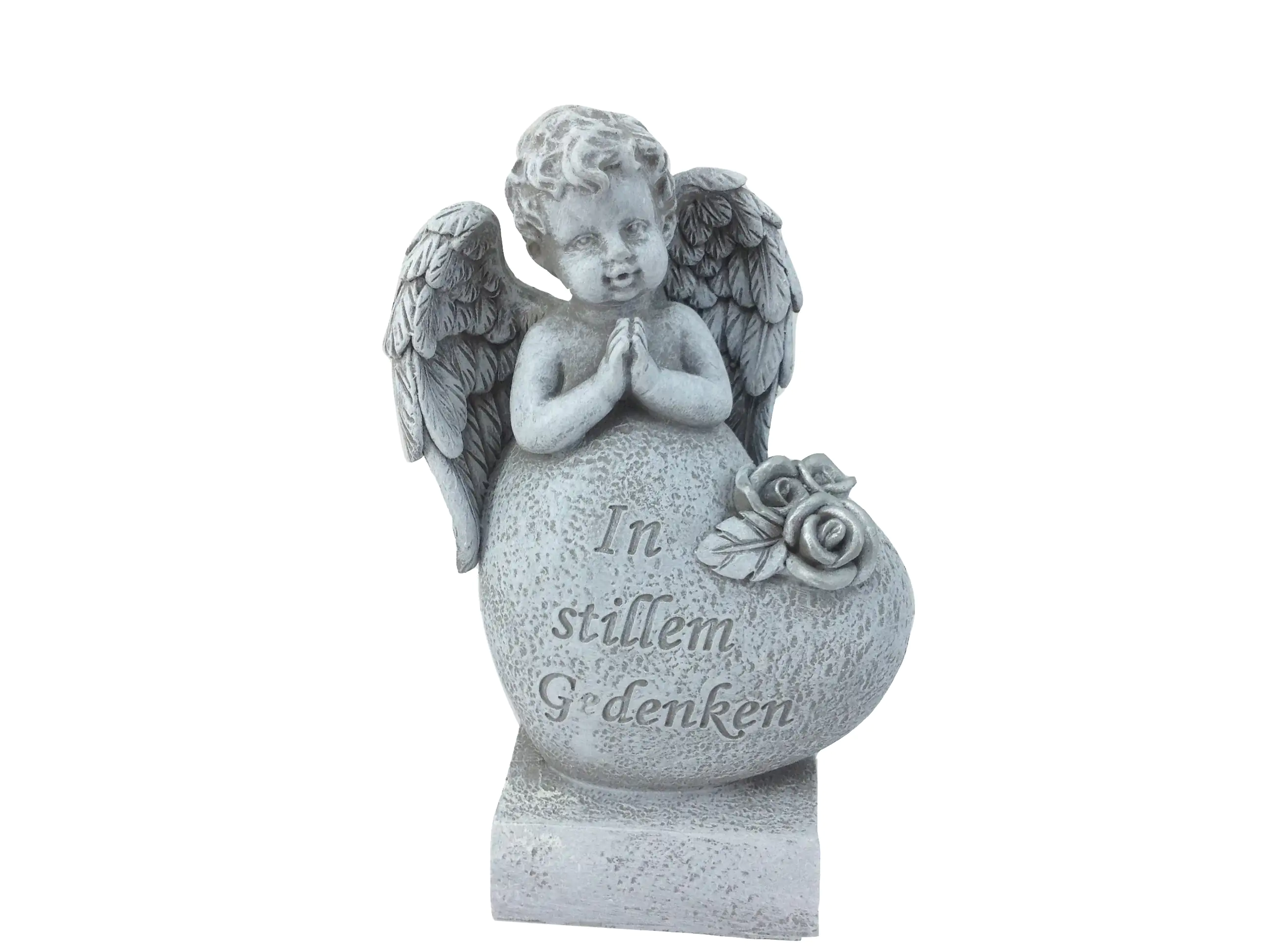 TrendLine Grabschmuck Engel mit Herz 15 x 10 cm grau TrendLine Grabschmuck Engel mit Herz 15 x 10 cm grau