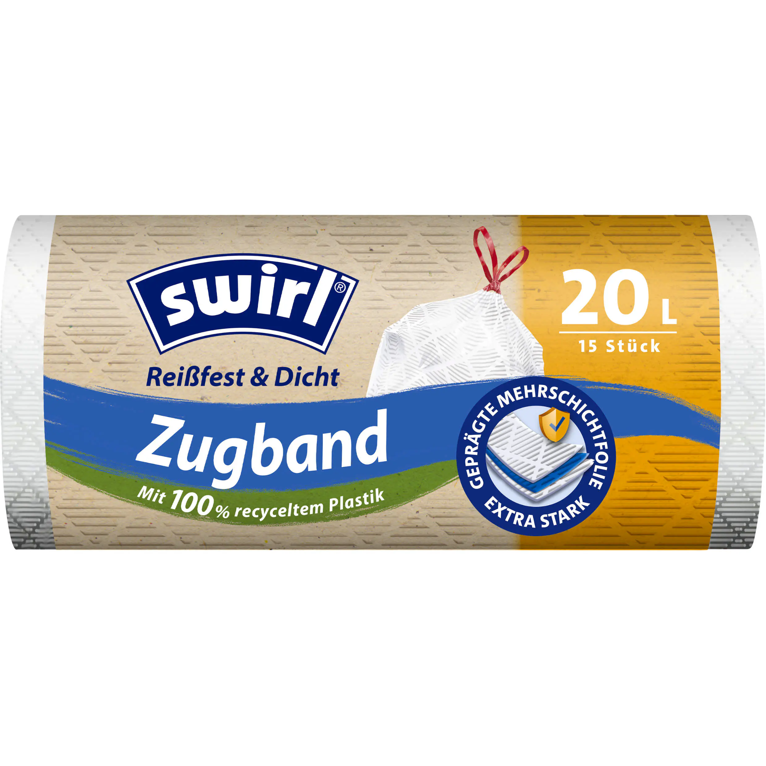 Swirl Müllbeutel 20 L mit Zugband 15 Stück