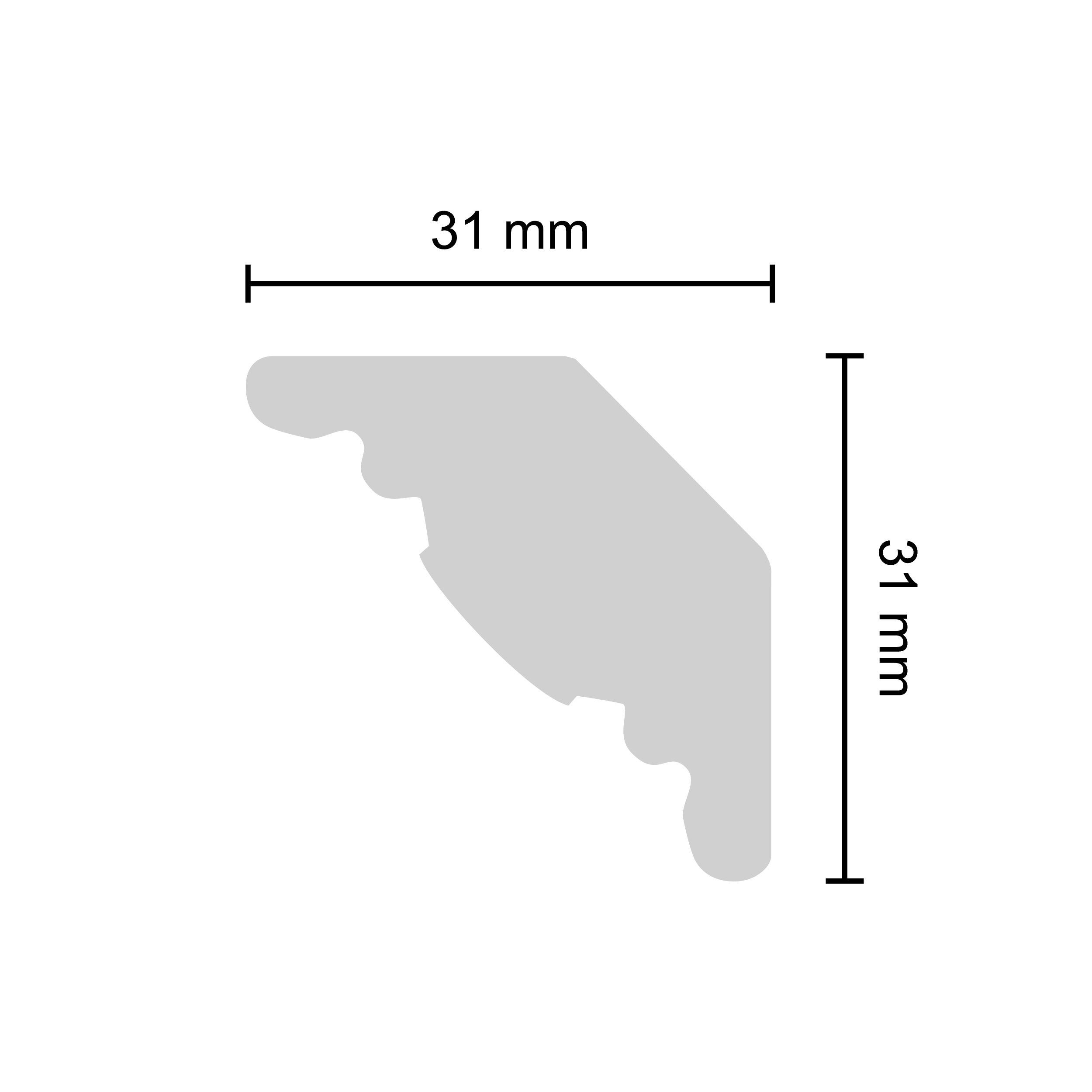 Decosa Stuckleiste Martine, 2 m x 31 mm x 31 mm Decosa Stuckleiste Martine, 2 m x 31 mm x 31 mm