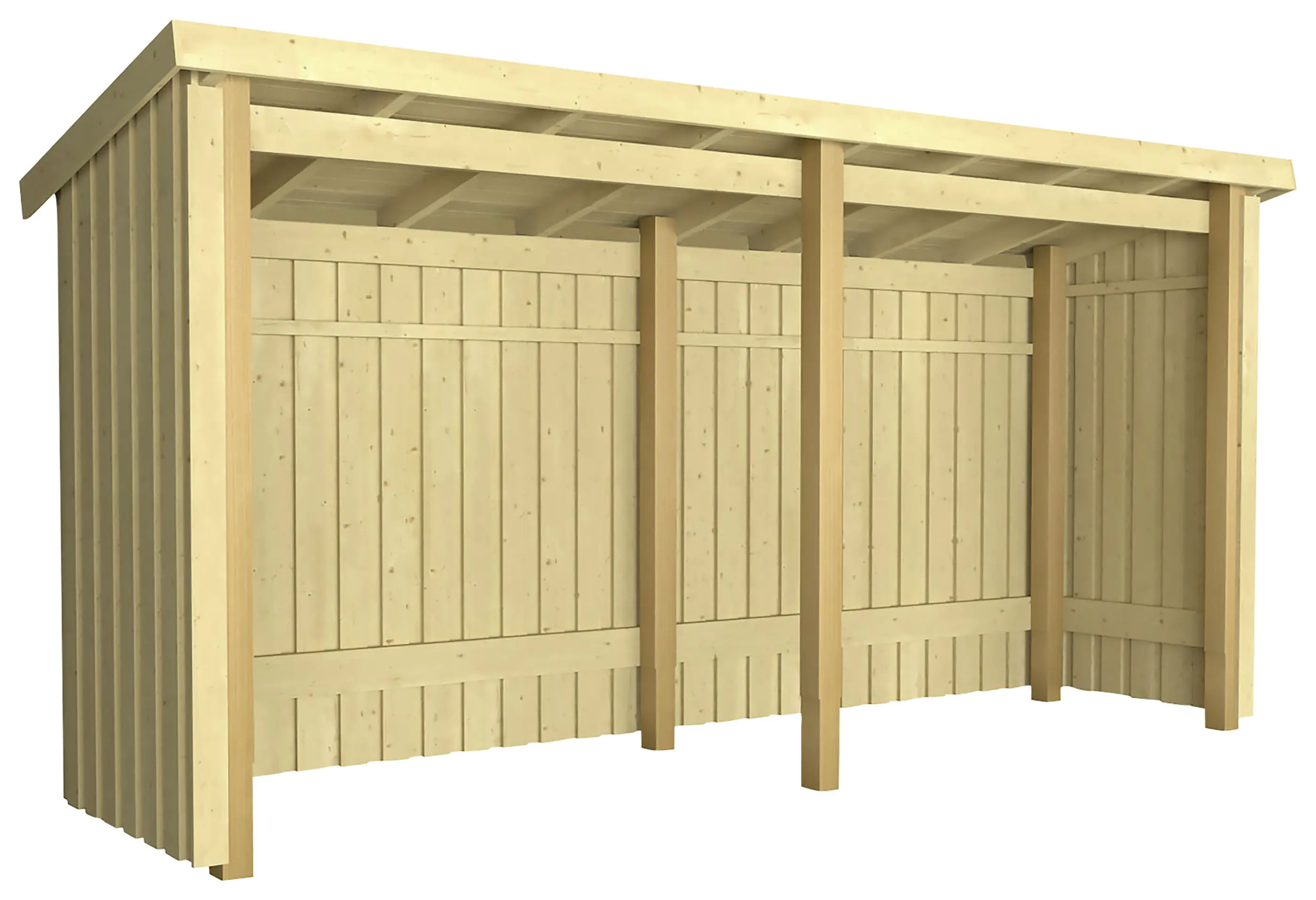 Plus Gartenhaus Nordic Multi 416 x 99 cm natur offen Plus Gartenhaus Nordic Multi 416 x 99 cm natur offen