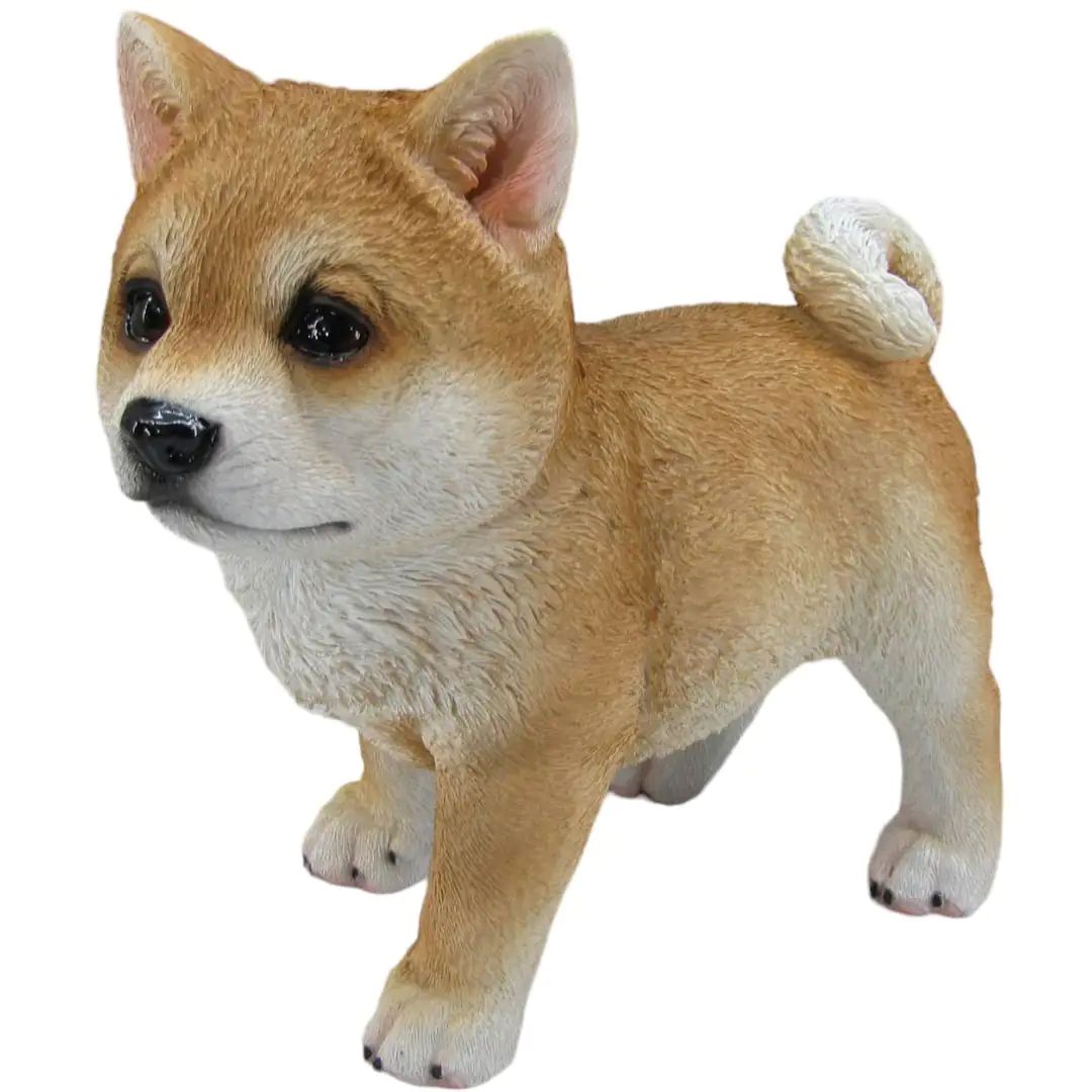 Dekofigur Hund Shiba Inu stehend 21 x 20 x 10 cm hellbraun