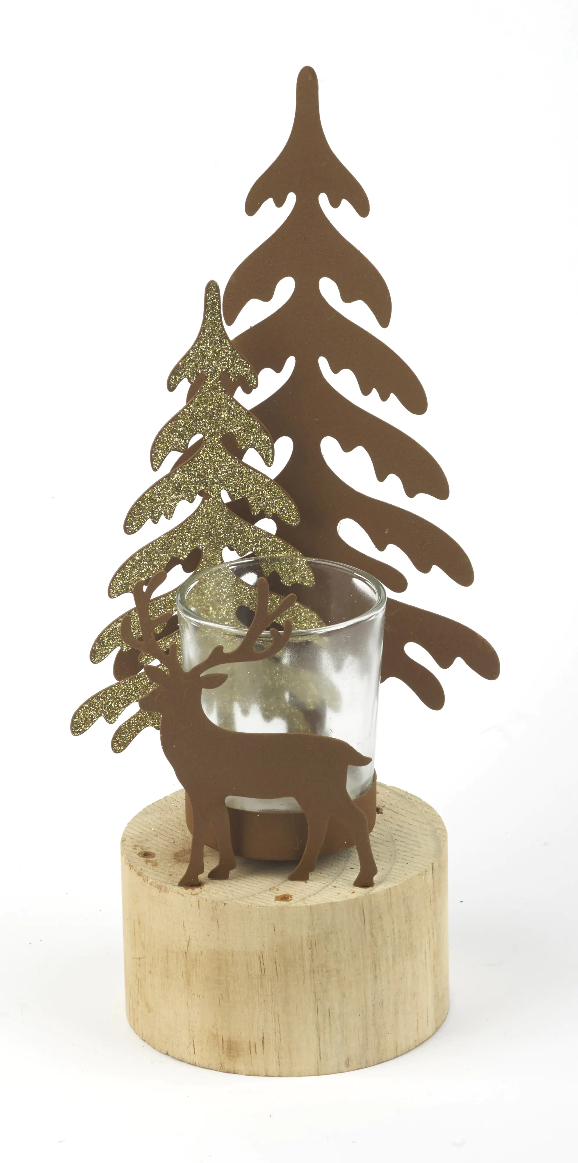 TrendLine Deko Silhouette Wald mit Kerzenhalter in Rostoptik 10,5 x 9 x 25 cm  TrendLine Deko Silhouette Wald mit Kerzenhalter in Rostoptik 10,5 x 9 x 25 cm