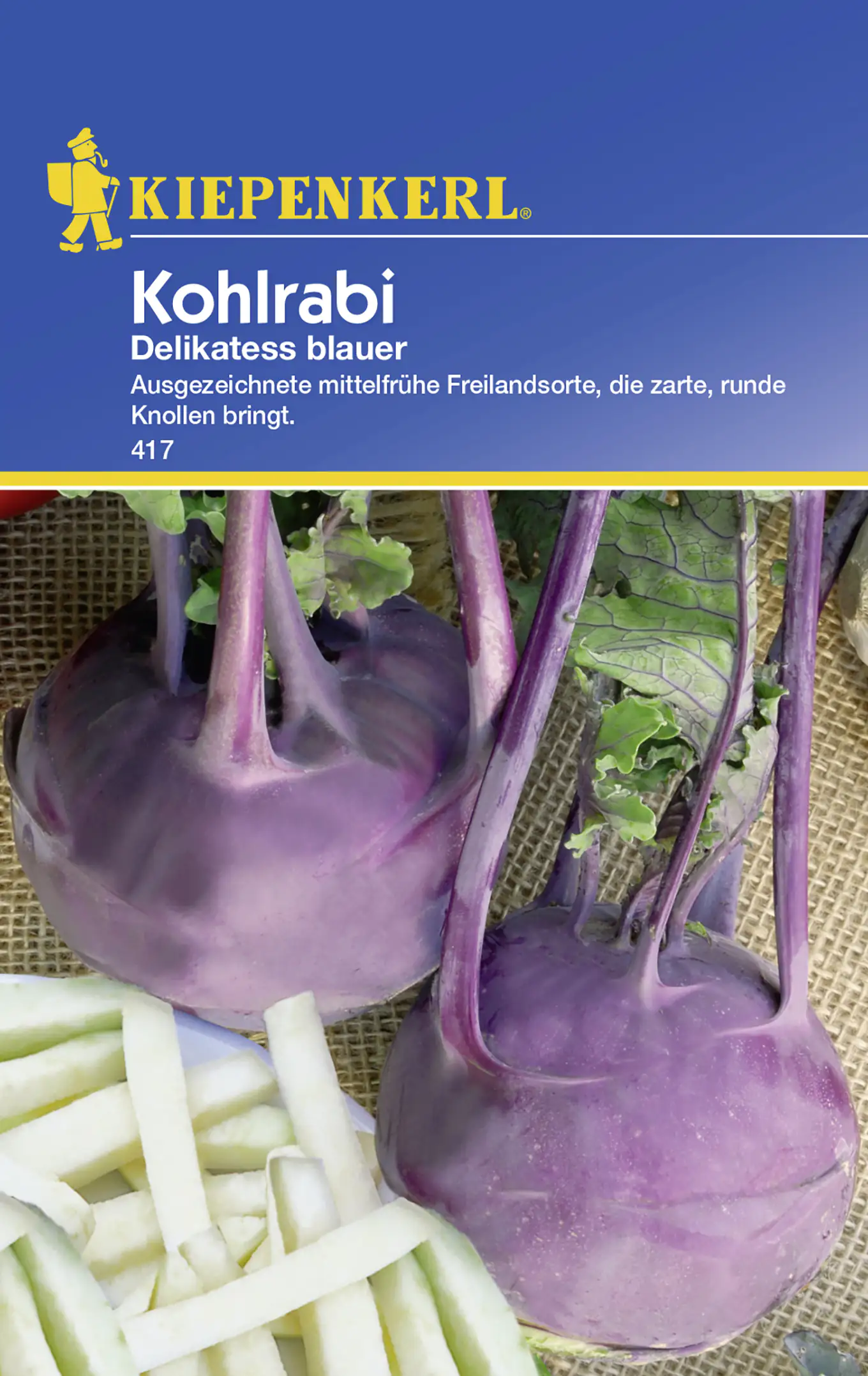 Kiepenkerl Kohlrabi Delikatess blauer Brassica oleracea var. gongylodes, Inhalt: ca. 100 Pflanzen