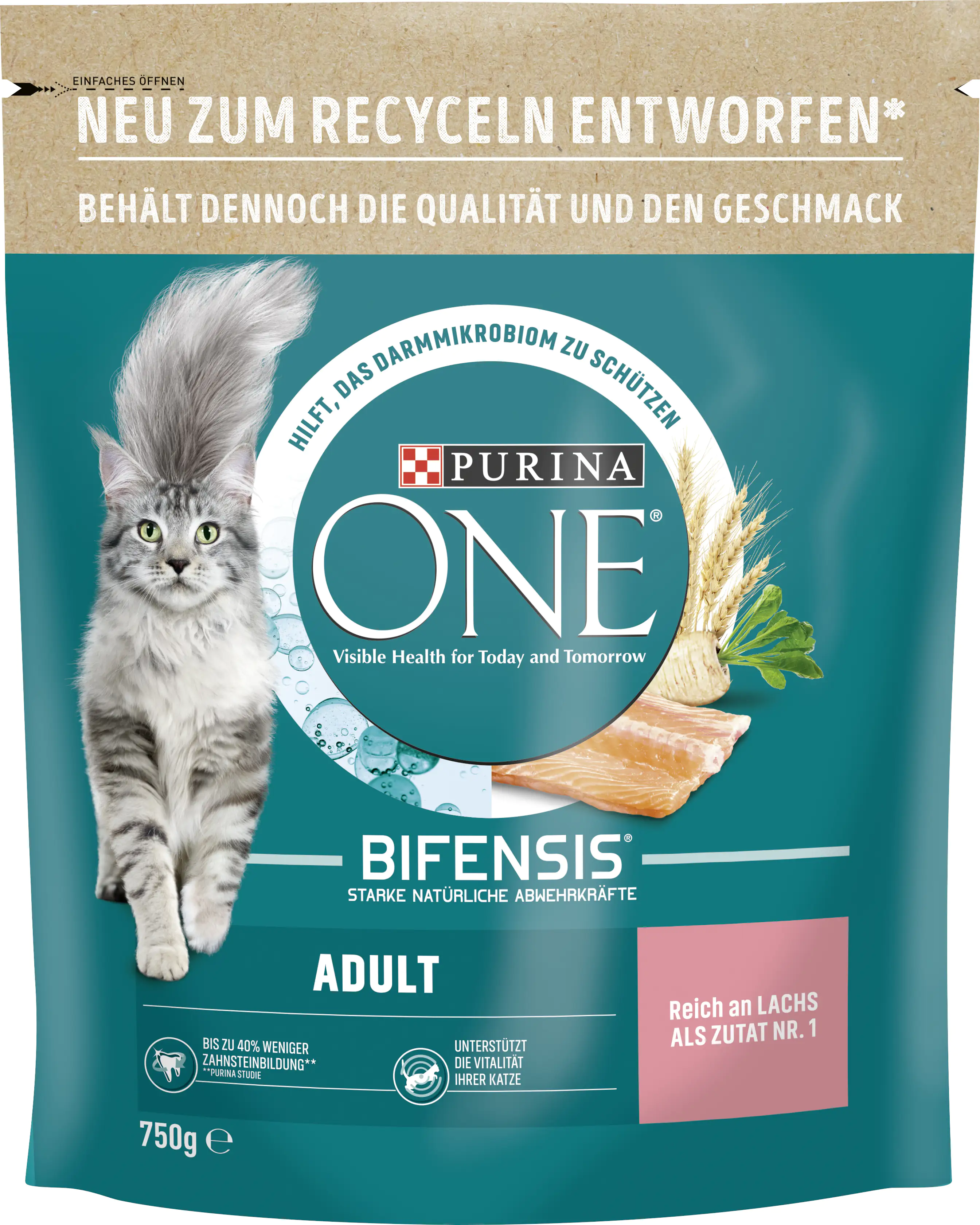 Purina ONE Adult reich an Lachs und Vollkorn-Getreide 750 g Purina ONE Adult reich an Lachs und Vollkorn-Getreide 750 g