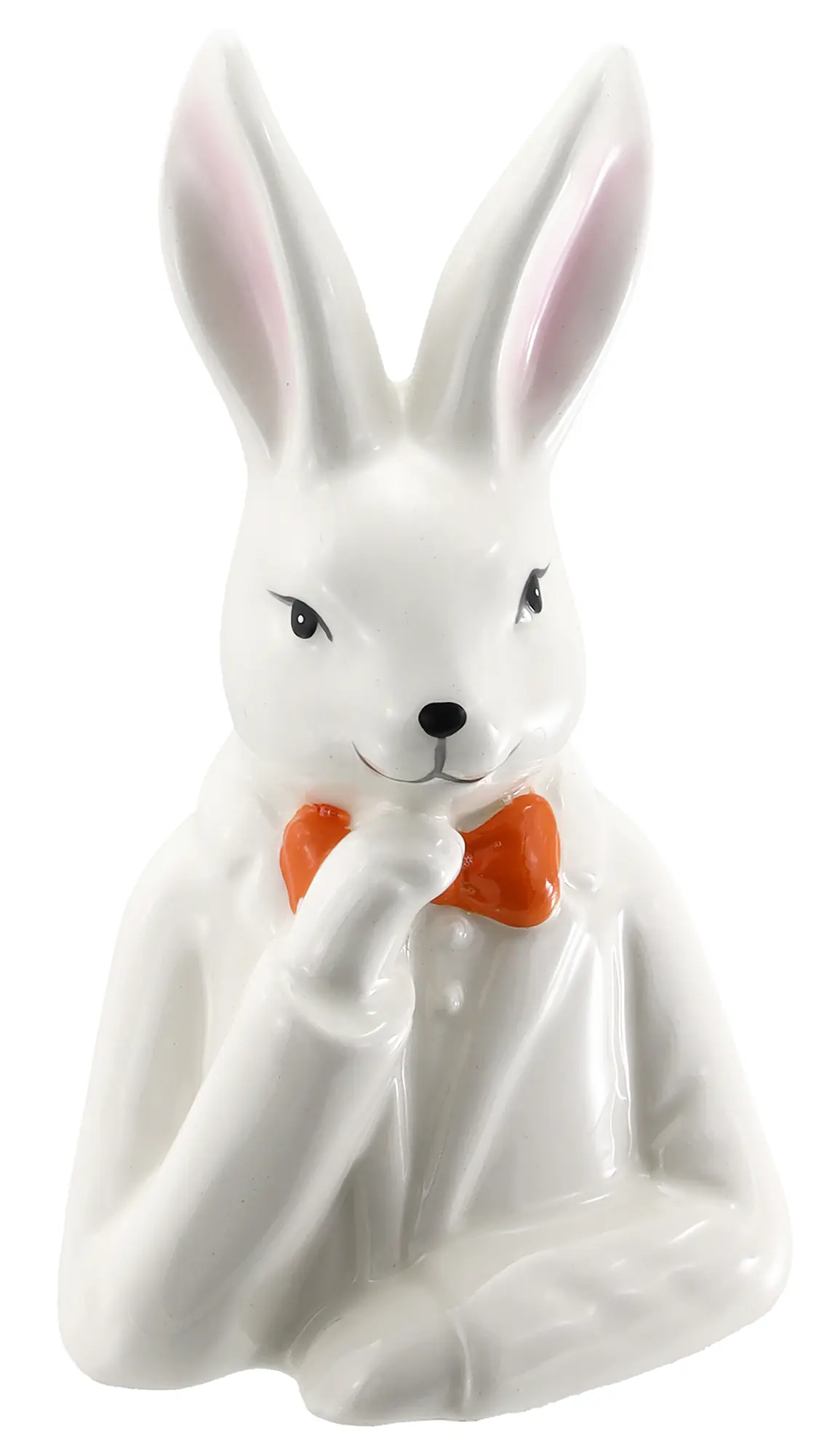 Osterdeko Hasenkopf 13 cm weiß-orange-pink 1 Stück