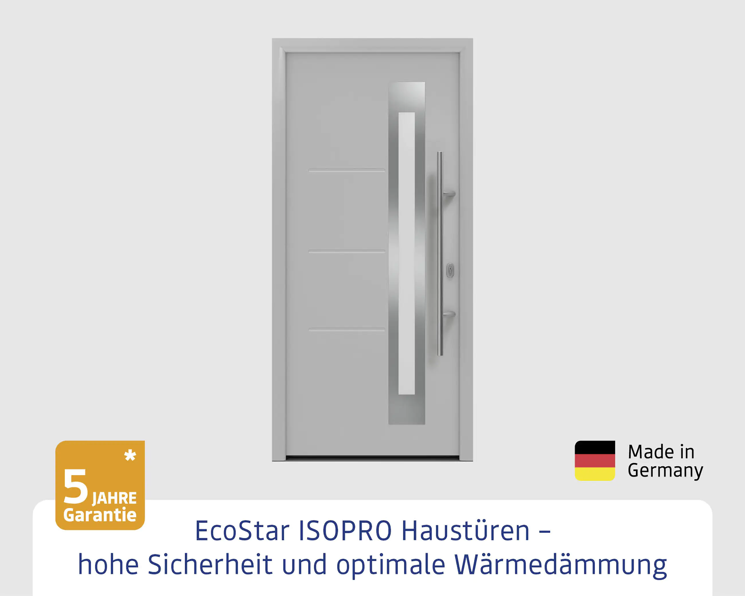 EcoStar Haustür ISOPRO IP 780S weißaluminium 110 x 210 cm EcoStar Haustür ISOPRO IP 780S weißaluminium 110 x 210 cm