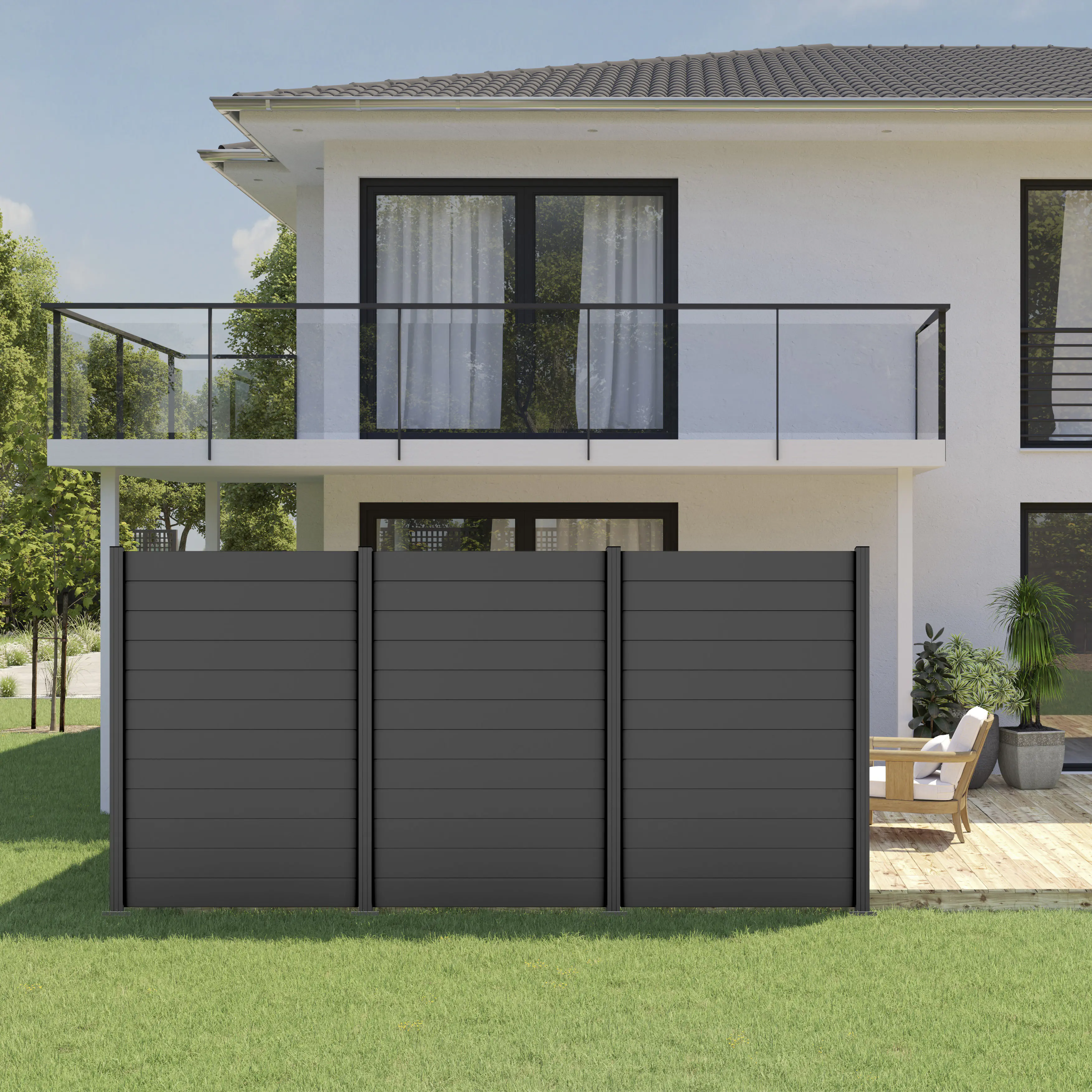 Ambiente Alu-Zaun Erweiterungsset Paneel 150 anthrazit 187 x 124,2 cm 