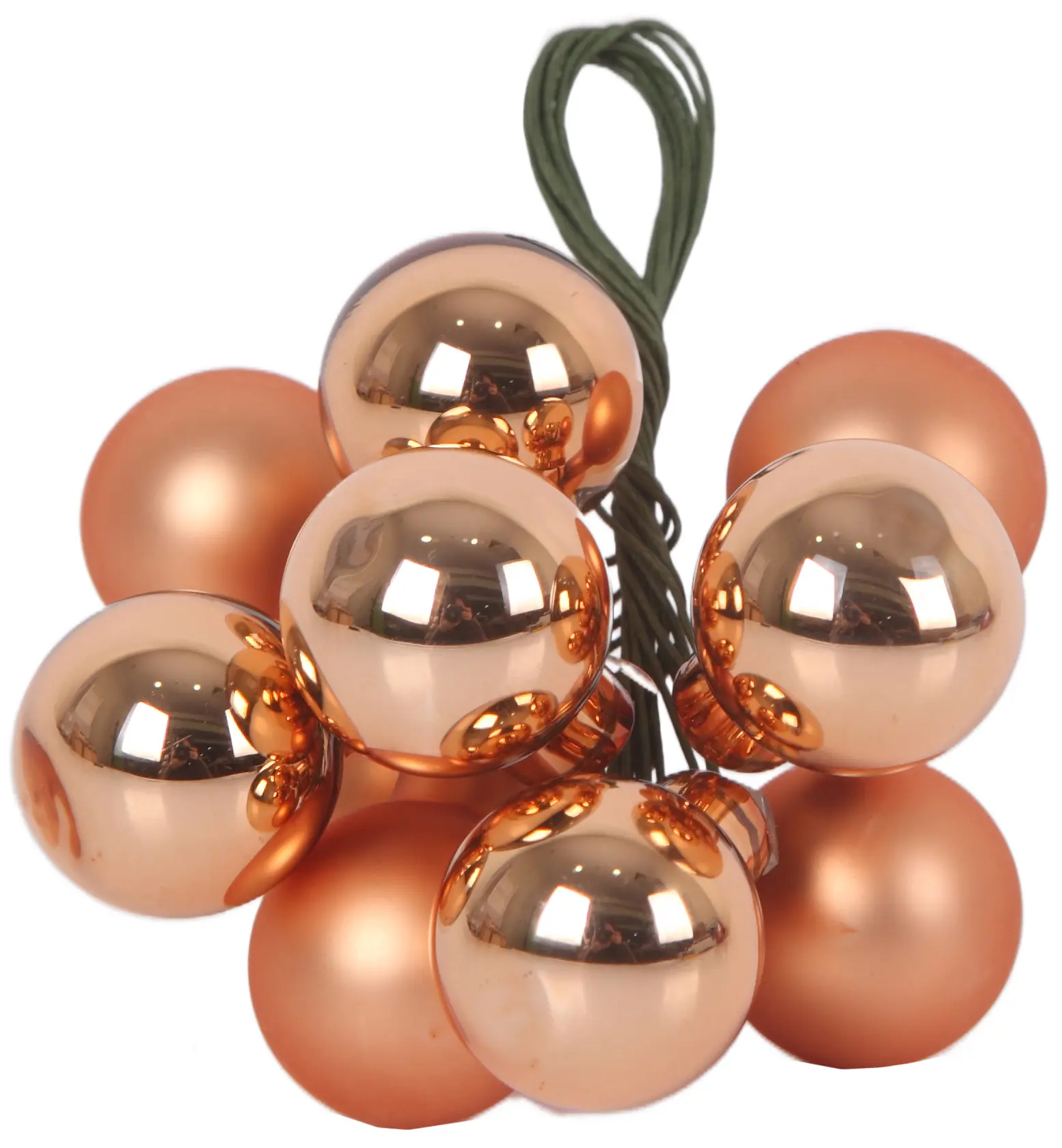 TrendLine Weihnachtskugeln aus Glas auf Draht Ø 2 cm brandy-braun 10 Stück  TrendLine Weihnachtskugeln aus Glas auf Draht Ø 2 cm brandy-braun 10 Stück