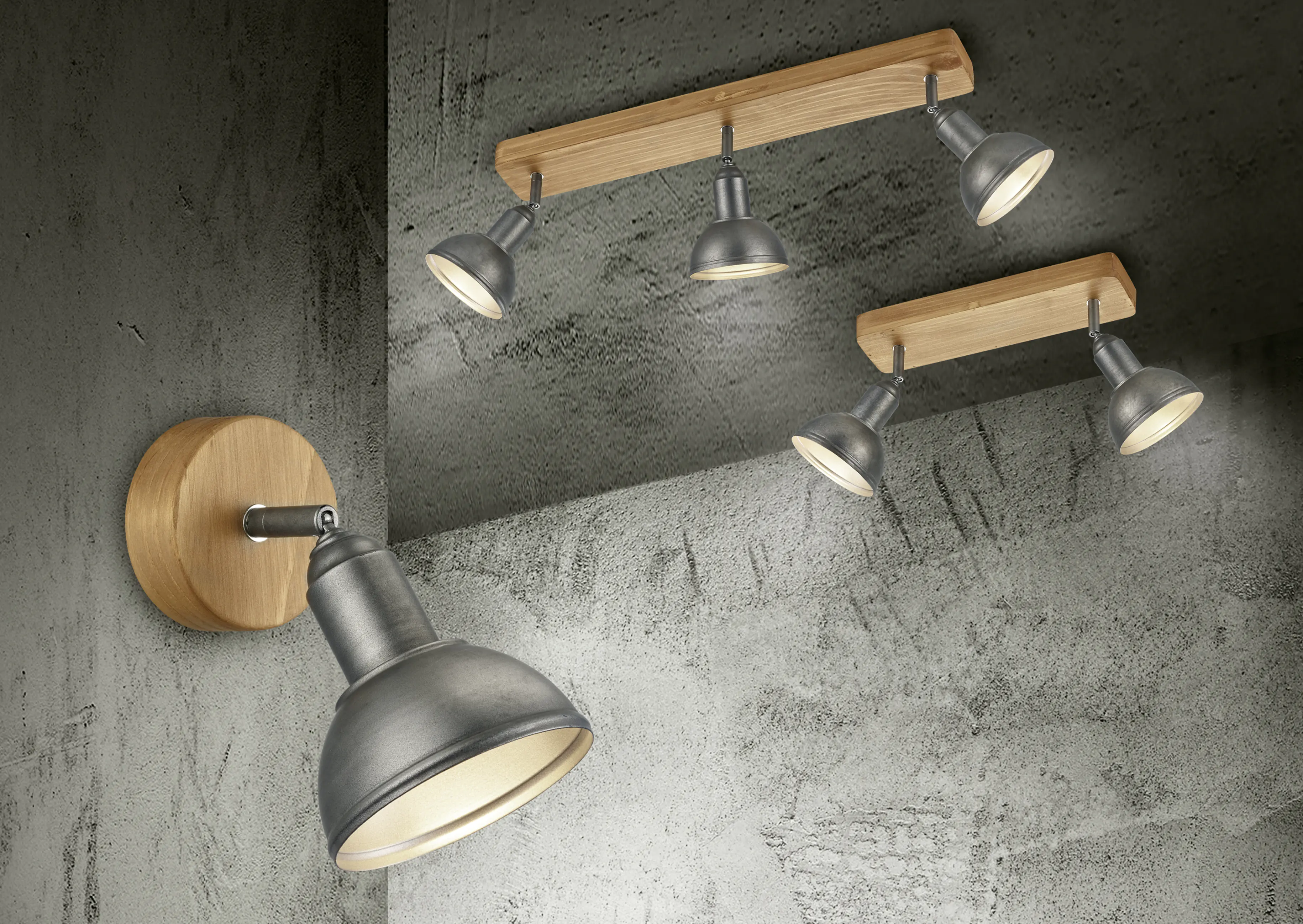 Trio Leuchten 3er Spot Delhi nickel antik