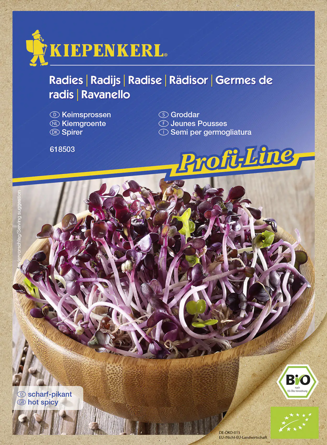 Kiepenkerl BIO Keimsprossen Radieschen rot Raphanus sativus, Inhalt: 30 g