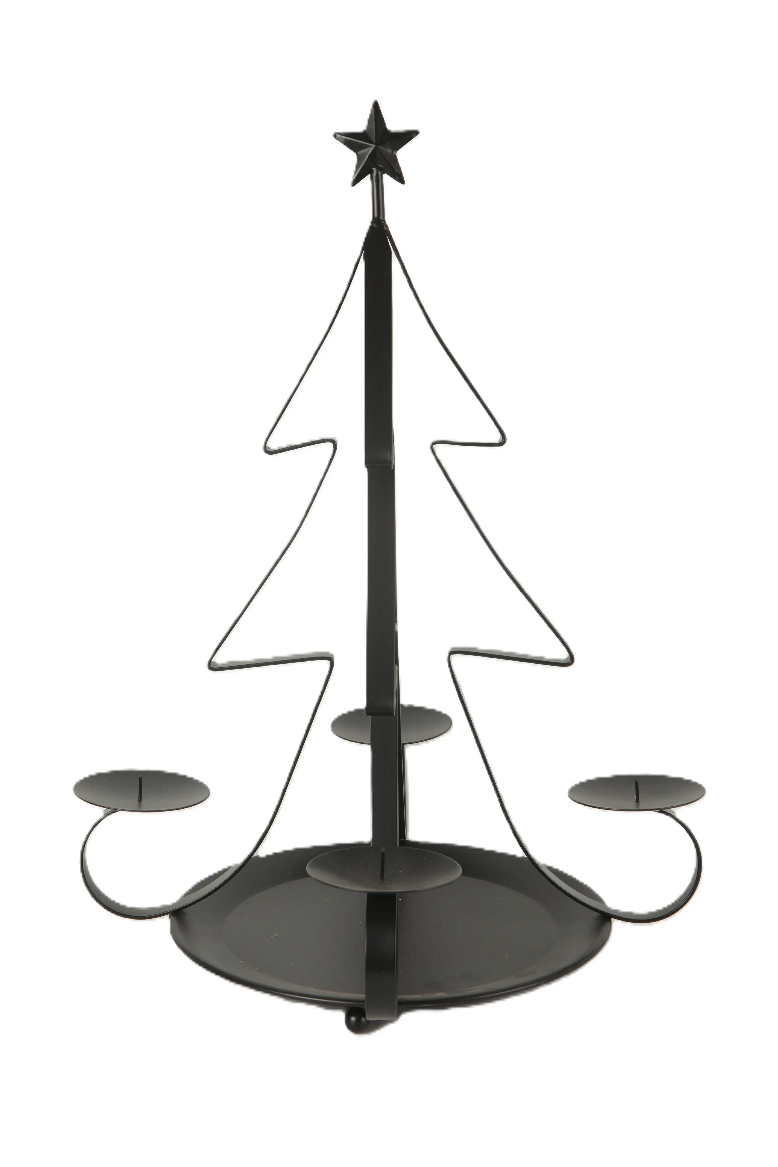 TrendLine Deko Kerzenhalter für 4 Kerzen Metall Ø 35 x 48 cm schwarz