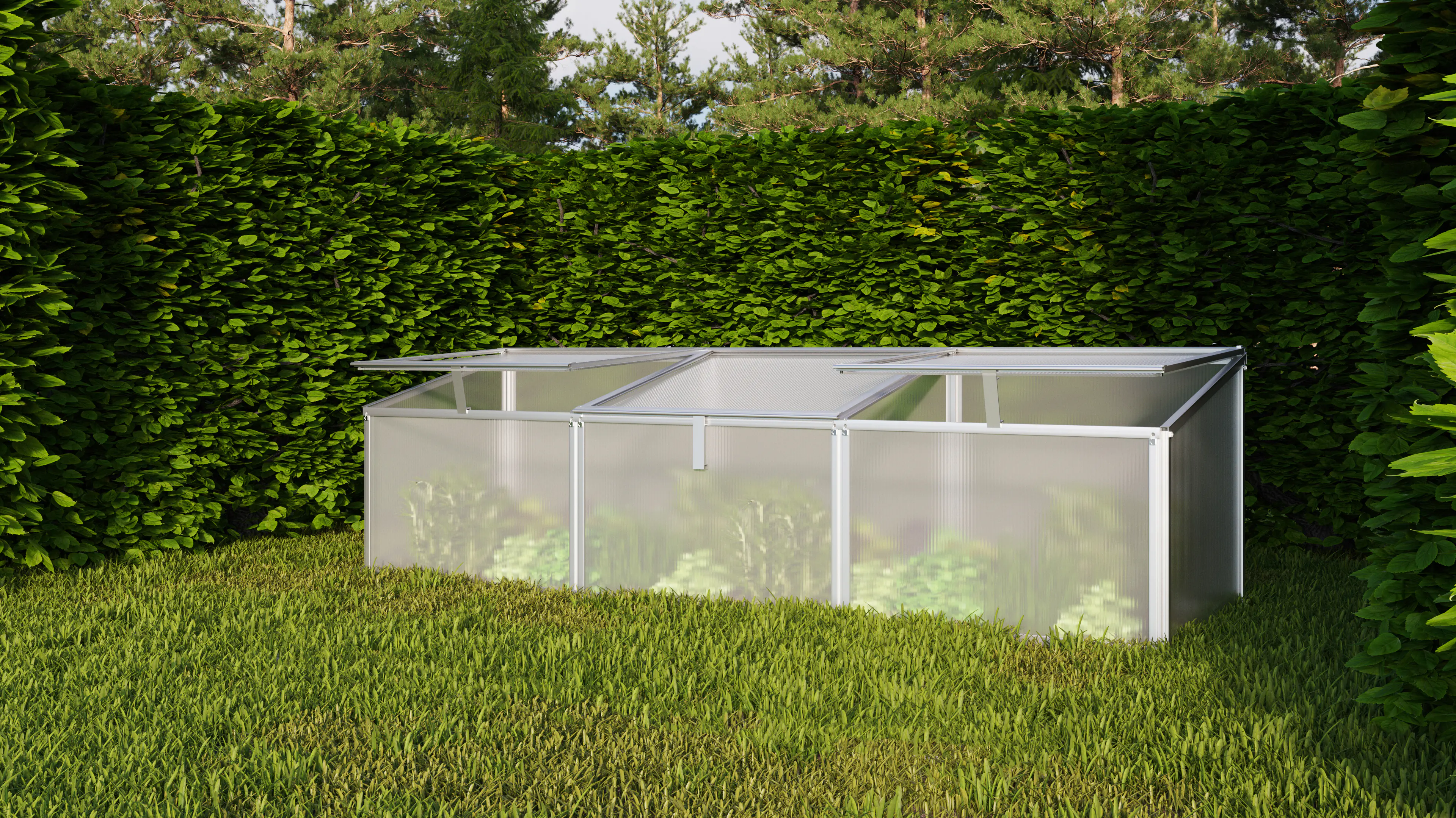 Vitavia Frühbeet Gaia 3X 53 x 180 cm inkl. 3 Dachfenstern