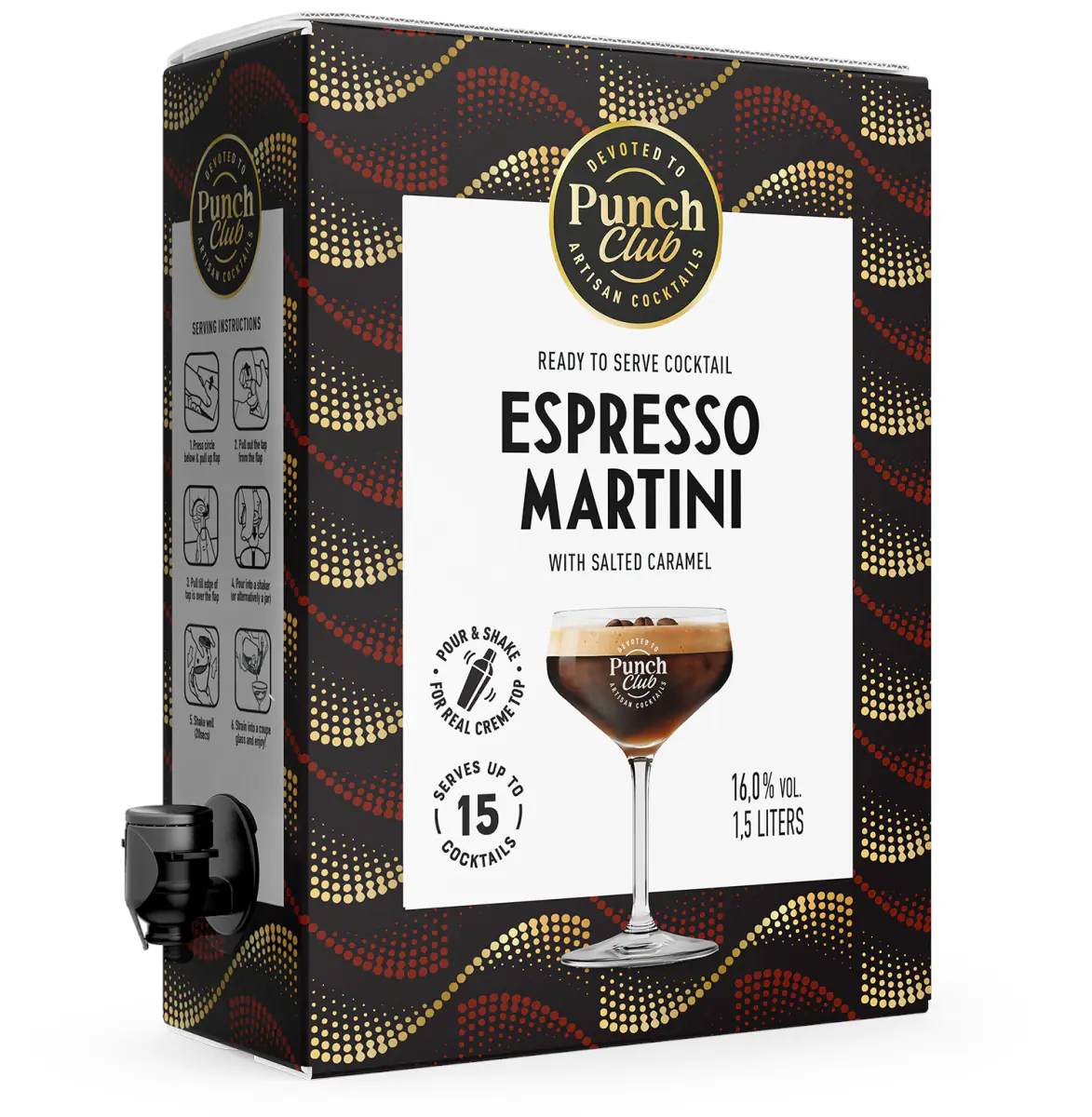 Punch Club Cocktail Espresso Martini 1,5l mit Zapfhahn