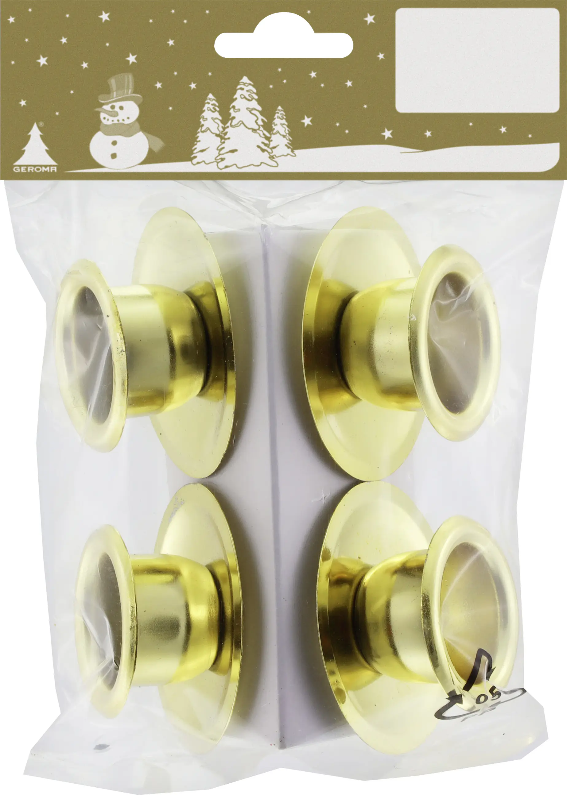 Kerzenhalter Metall Ø 5,5 cm gold - 4 Stück