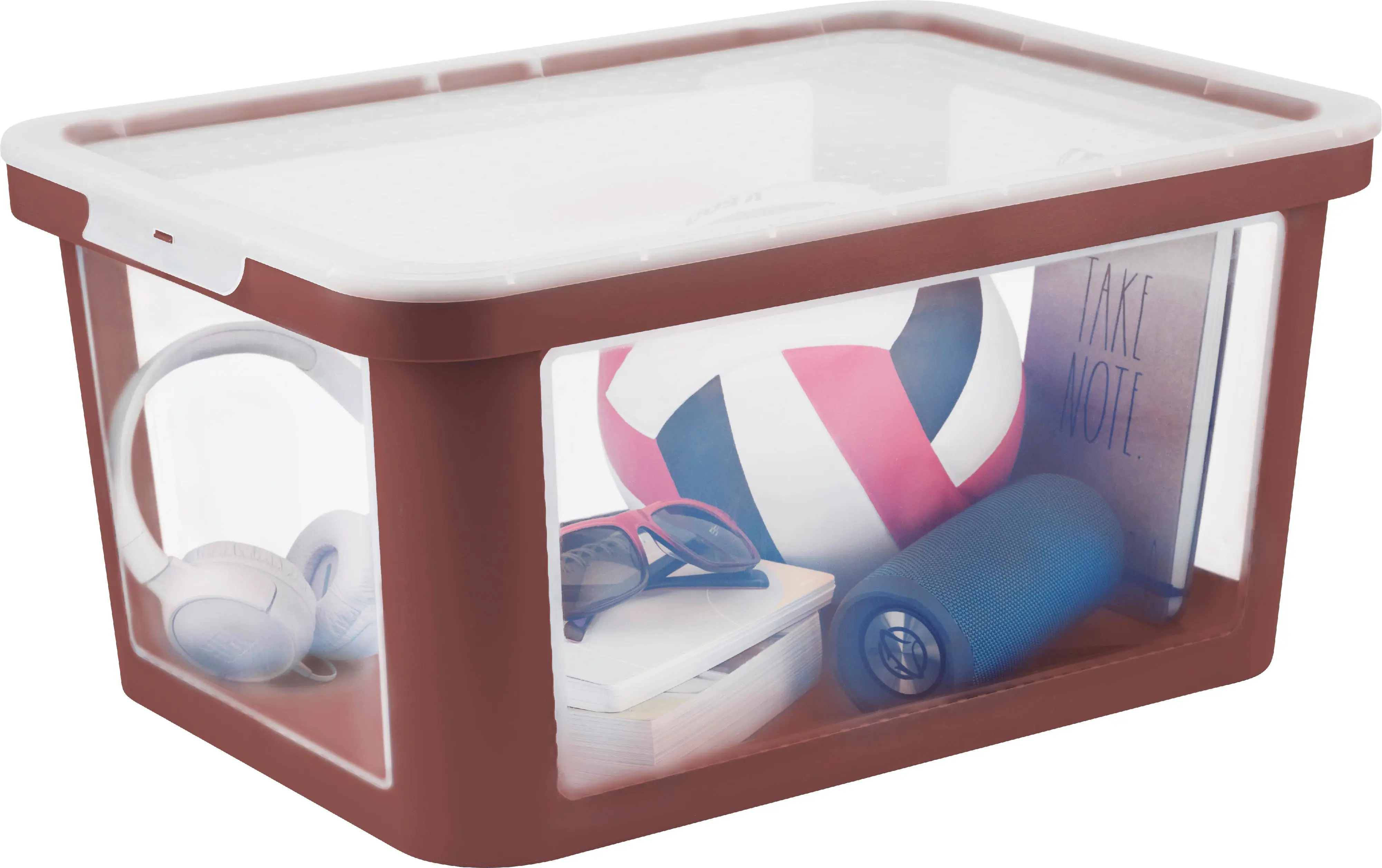 Rotho Aufbewahrungsbox mit Deckel 45 L Albris iron rot