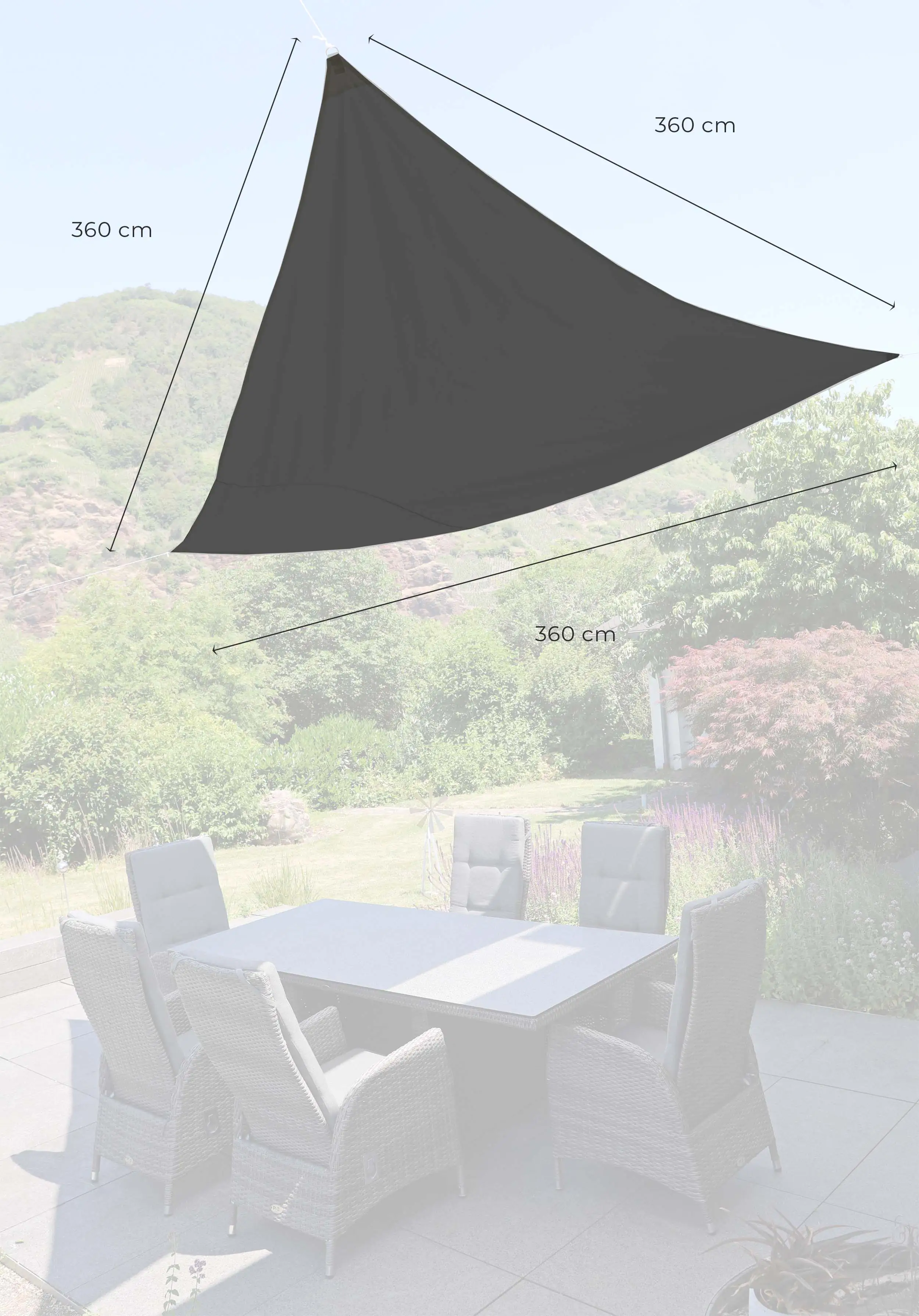 Go-De Sonnensegel Dreieckig Anthrazit 360 x 360 x 360 cm Go-De Sonnensegel Dreieckig Anthrazit 360 x 360 x 360 cm