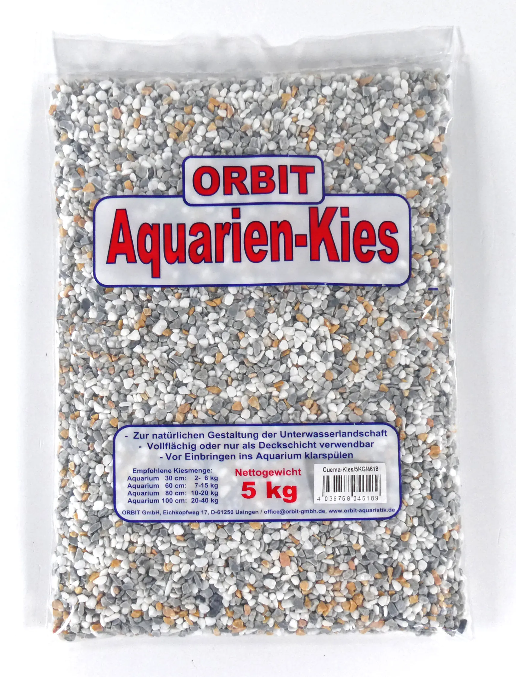 Orbit Aquarien Kies Cuema weiß-grau-gelb 5 kg