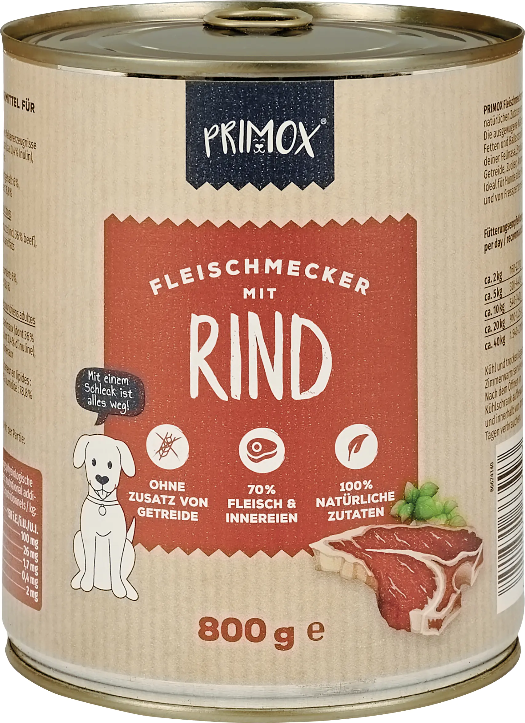 Primox Nassfutter für Hunde Rind 800 g Primox Nassfutter für Hunde Rind 800 g