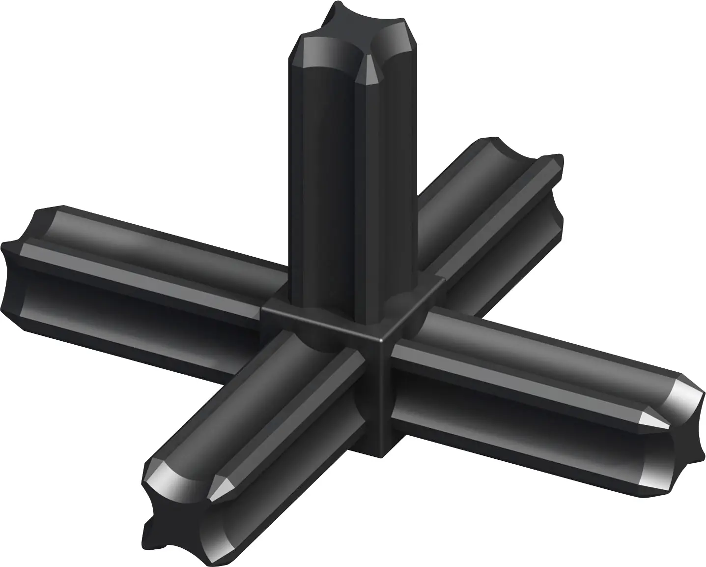 alfer Knoten-Verbinder, 5 Zapfen 7.5 mm 7.5 mm Kunststoff glatt schwarz