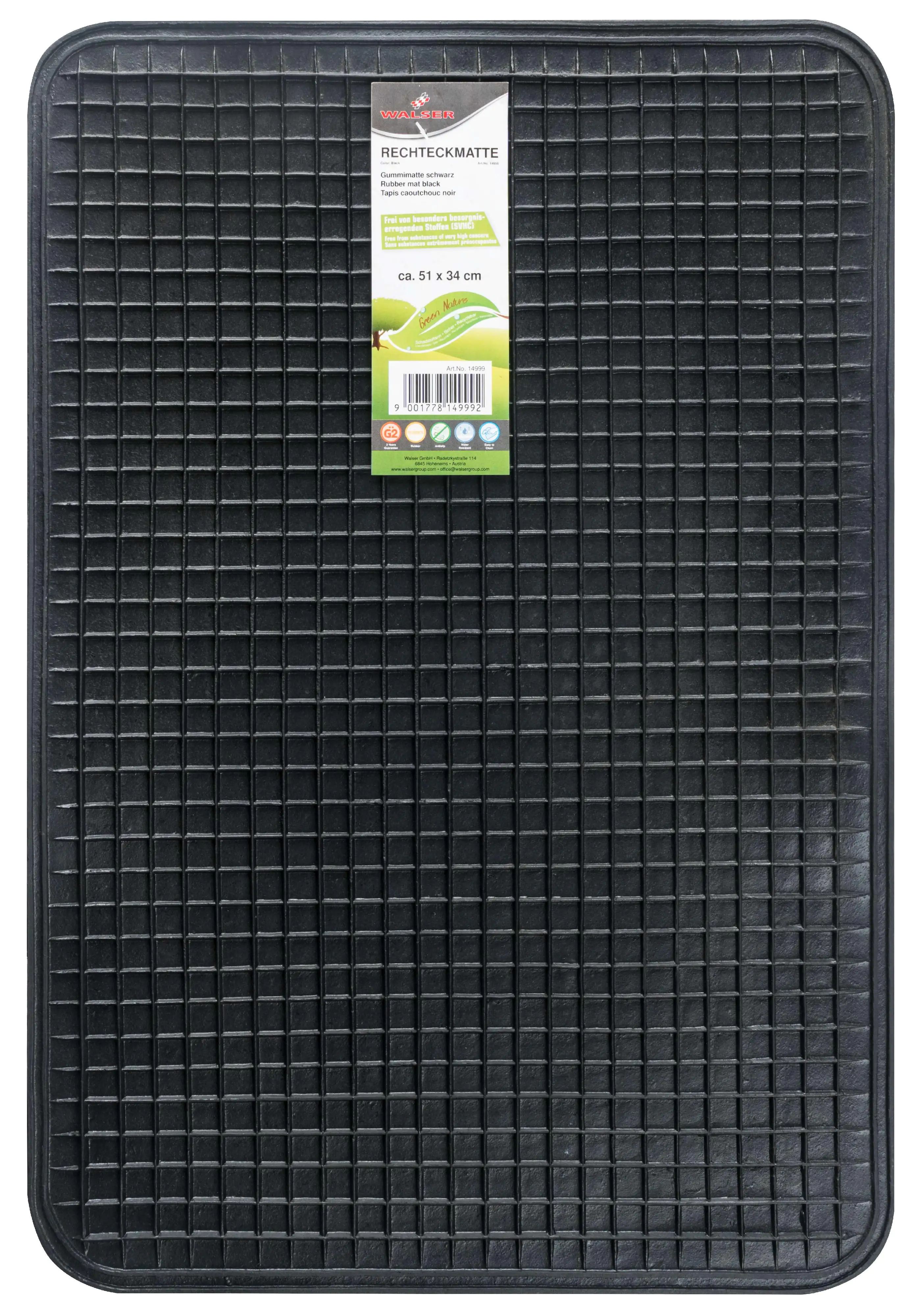 Walser Universal Fußmatte Wabenmatte 50x33cm schwarz 1-teilig