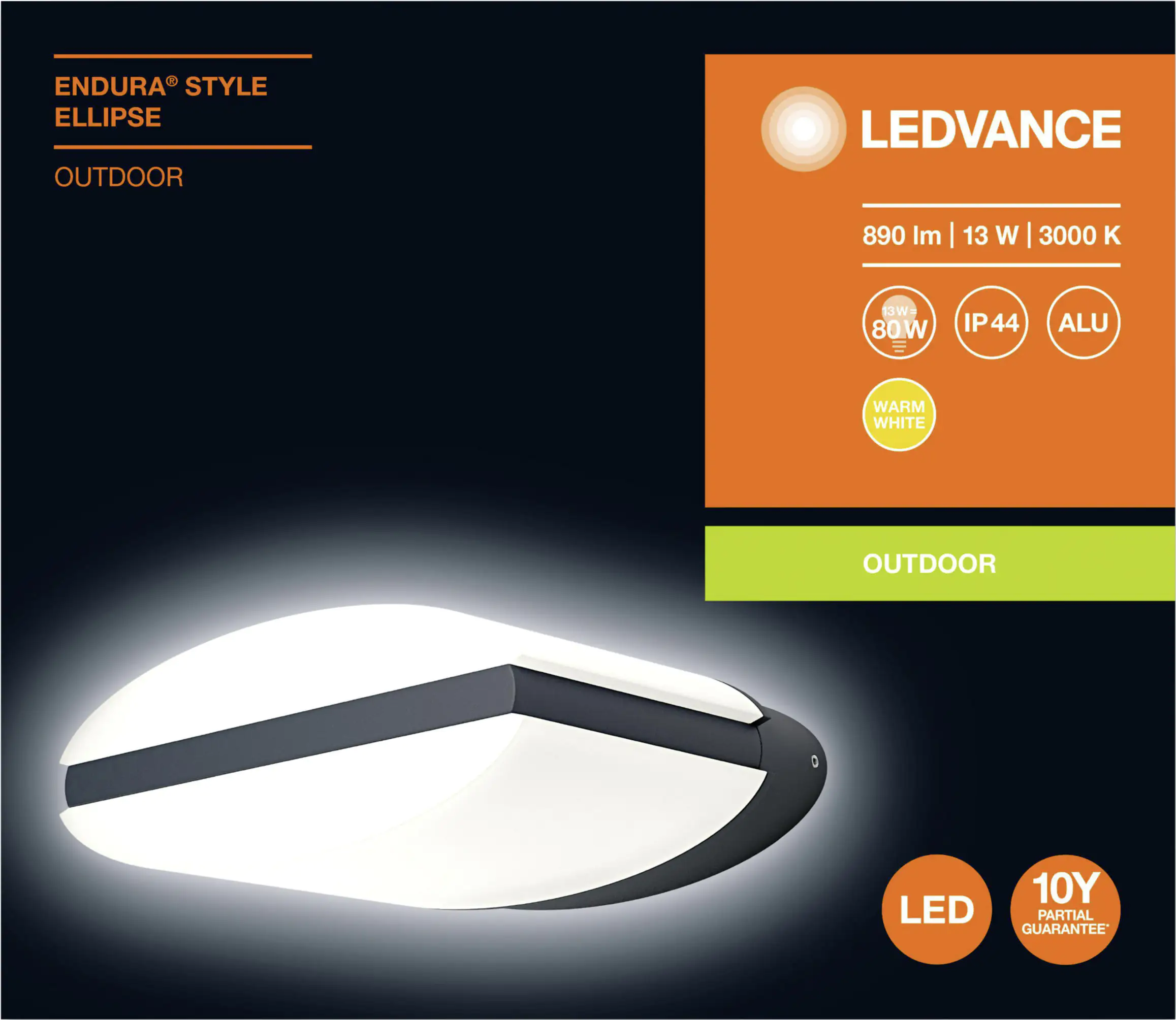 Ledvance Außenleuchte Endura Style Ellipse dunkelgrau Up- & Downlight