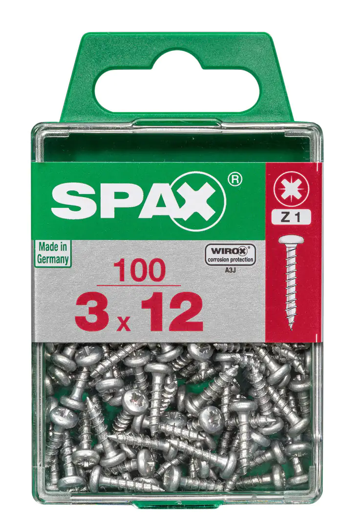 Spax Universalschrauben 3.0 x 12 mm TX 10 Rundkopf- 100 Stk.