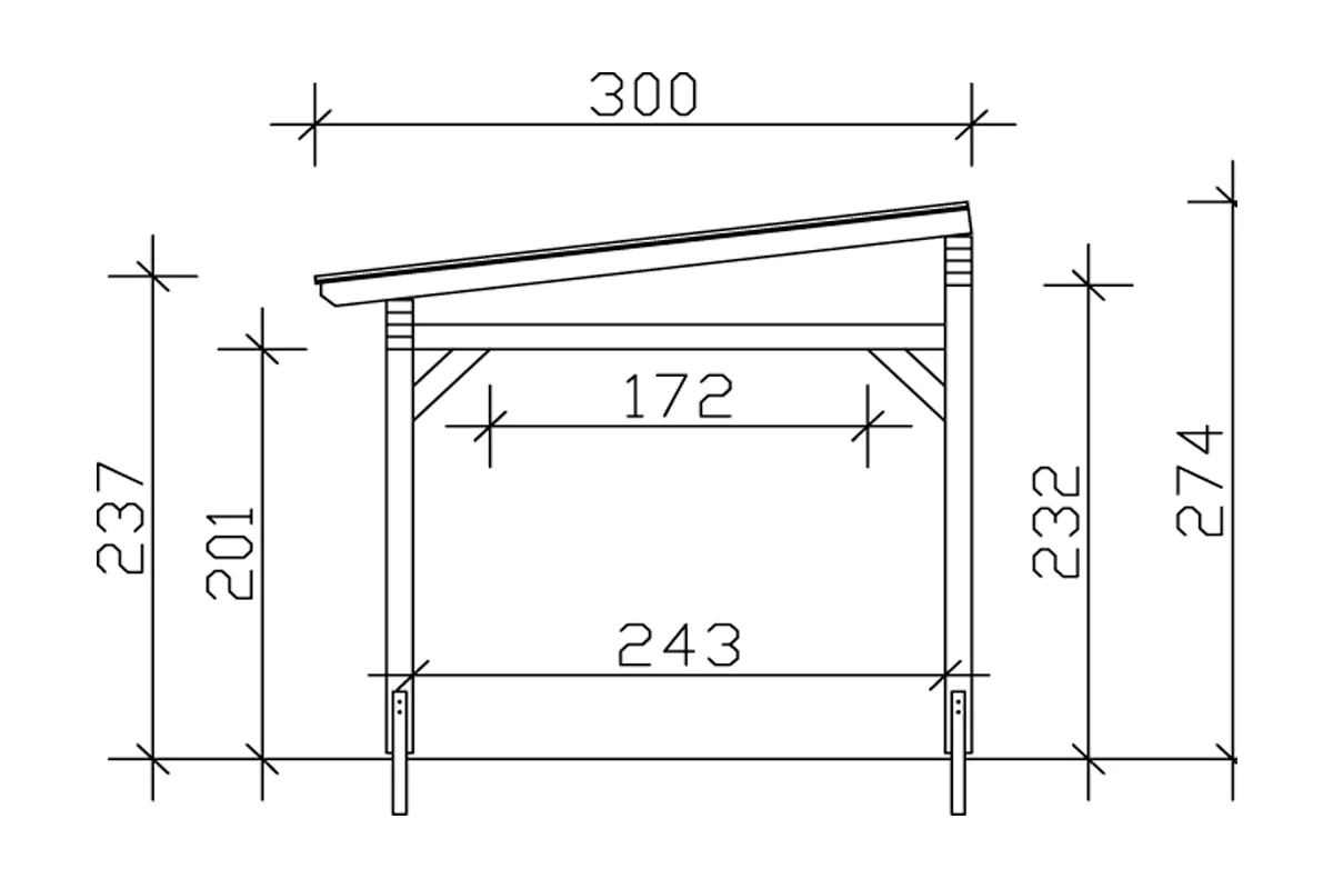 SKAN HOLZ Terrassenüberdachung Sanremo 648 x 300 cm, Leimholz, natur