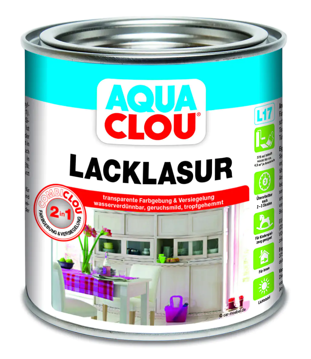 Aqua Clou Lacklasur L17 Nr.24 375 ml steingrau seidenmatt