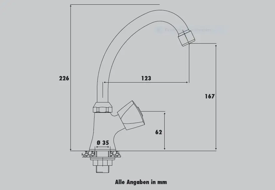 Primaster Kaltwasserarmatur Saarbrücken verchromt mit Schwenkarm
