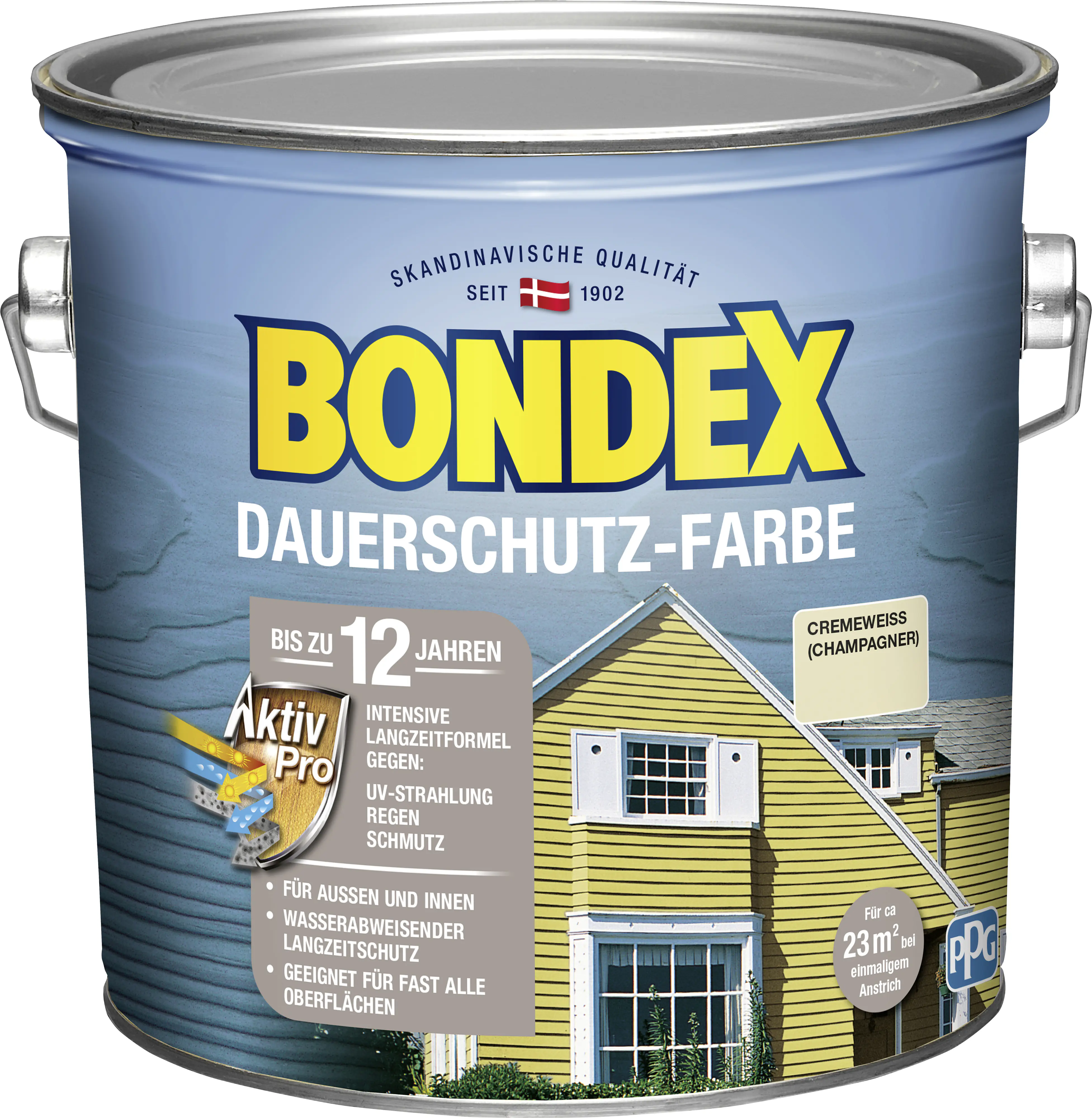 Bondex Dauerschutz-Holzfarbe 2,5 L cremeweiß