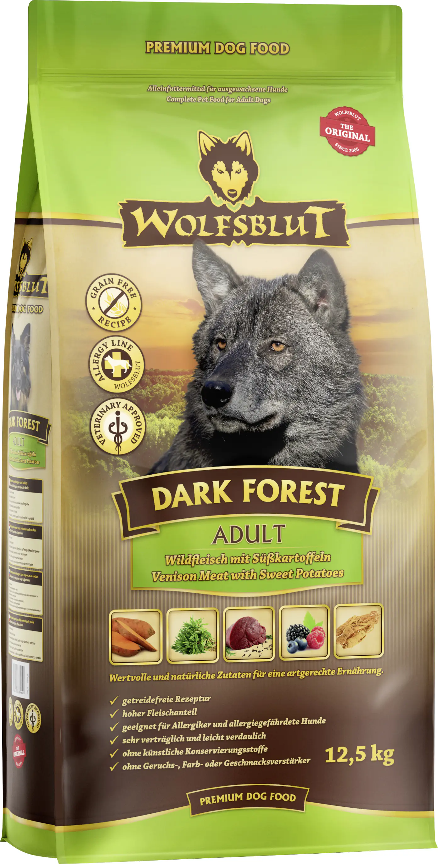 Wolfsblut Dark Forest Hundetrockenfutter Adult getreidefrei 12,5 kg Wild