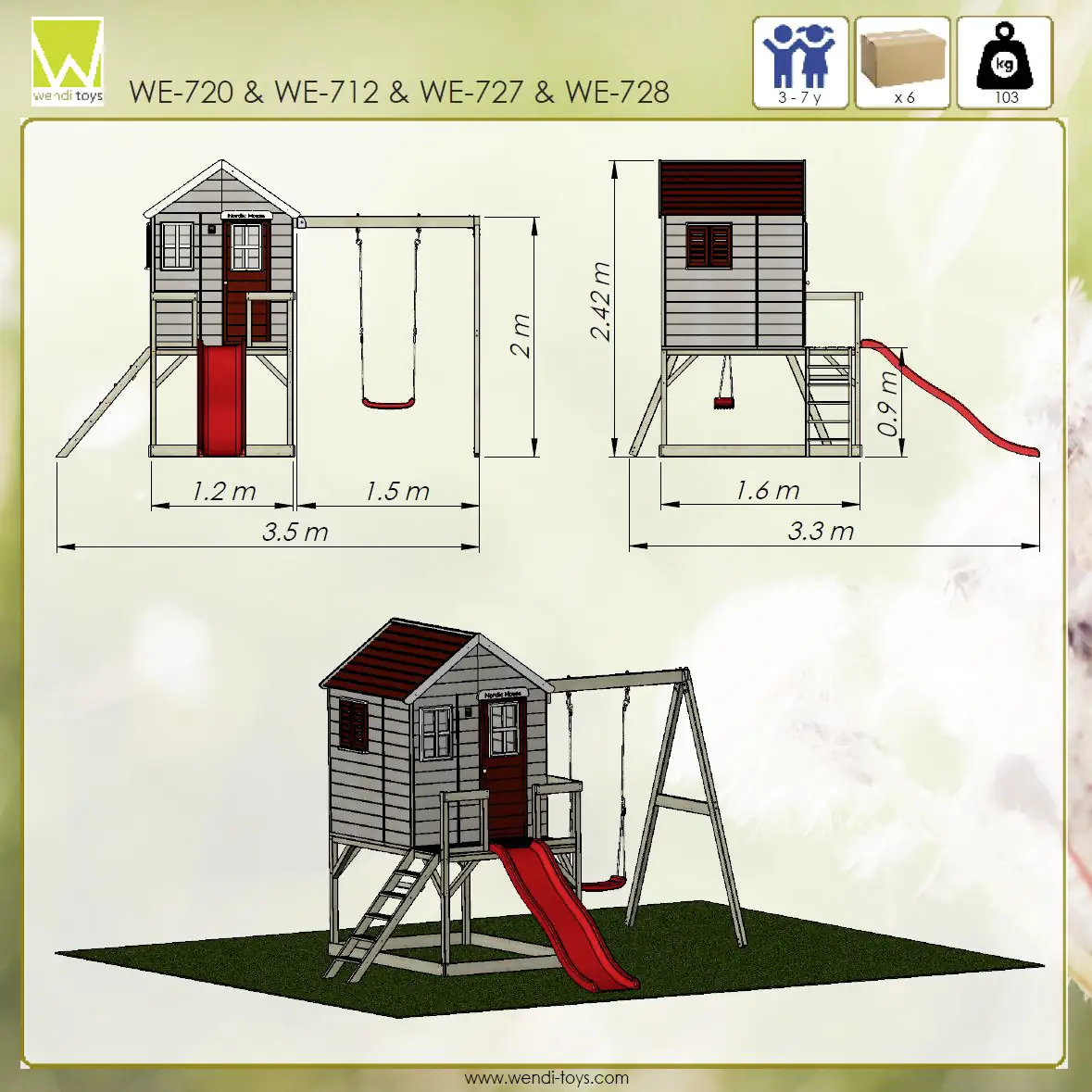 4751017090787_2533592 Wendi Toys Kinderspielhaus Elefant Spielturm inkl. Veranda & Rutsche