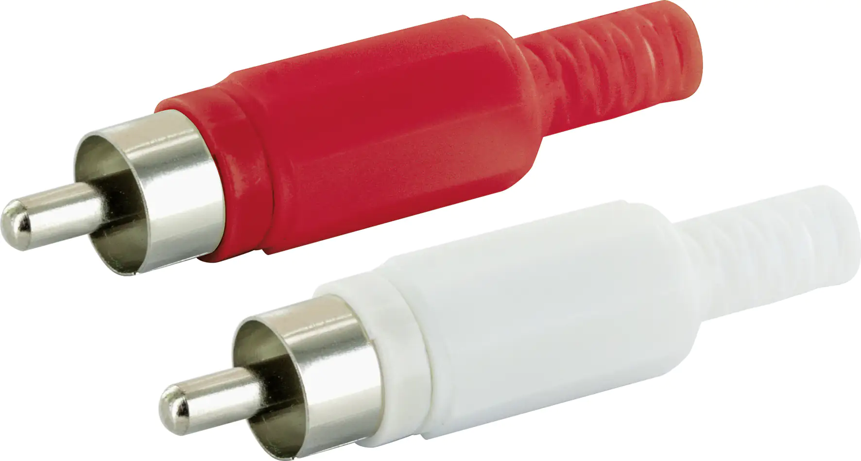Schwaiger Cinch Stecker Set CIS8112 533 2 Stück rot / weiß, 1x roter Cinch Stecker / 1x weißer Cinch