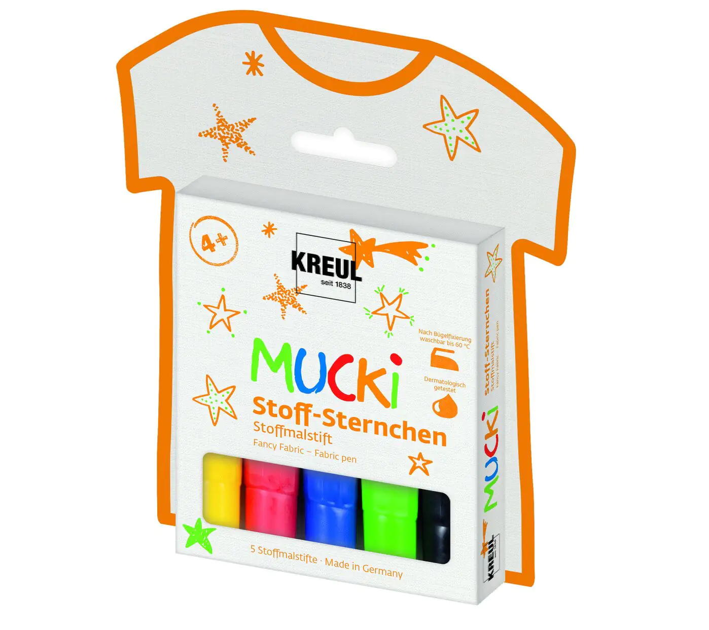 Kreul Stoff-Sternchen Stoffmalstifte 5er Set