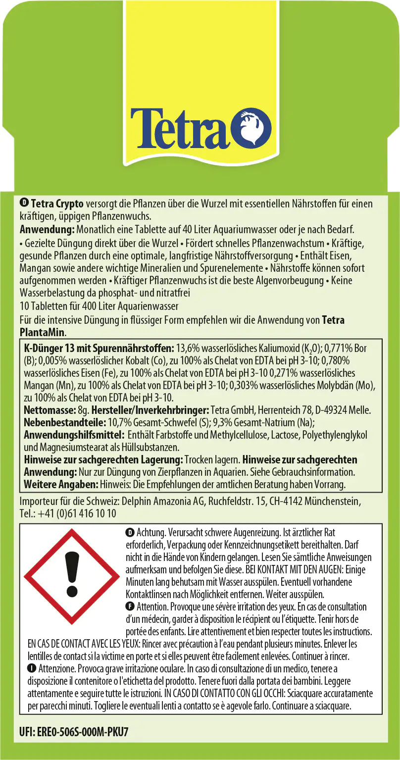 Tetra Aquariendünger Crypto 10 Tabletten Tetra Aquariendünger Crypto 10 Tabletten