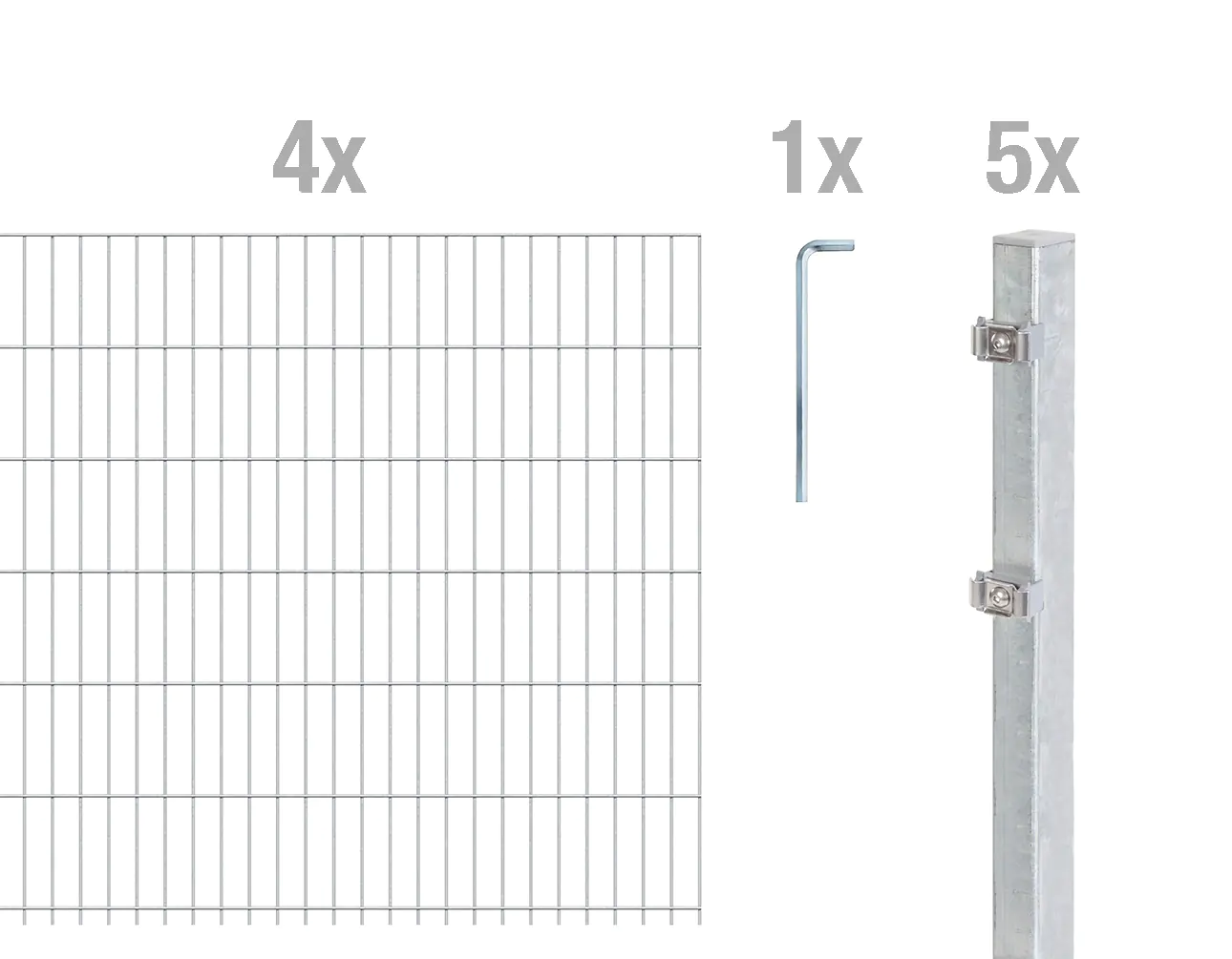 Alberts Doppelstabmatten-Grundset 10 m 250 x 183 cm 6/5/6 feuerzverzinkt Alberts Doppelstabmatten-Grundset 10 m 250 x 183 cm 6/5/6 feuerzverzinkt