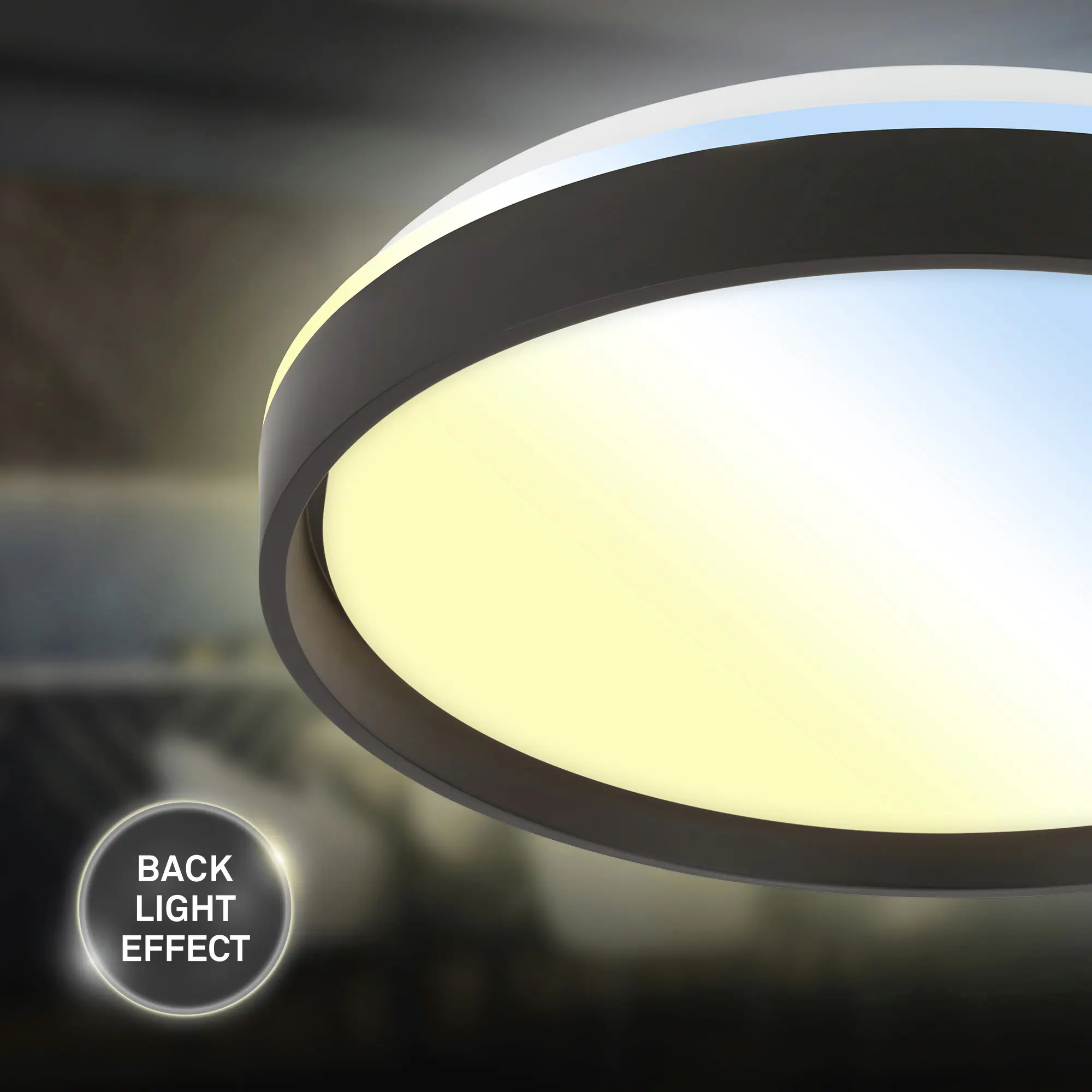 Briloner LED-Deckenleuchte Jus Ø48,5 cm schwarz matt RGB dimmbar