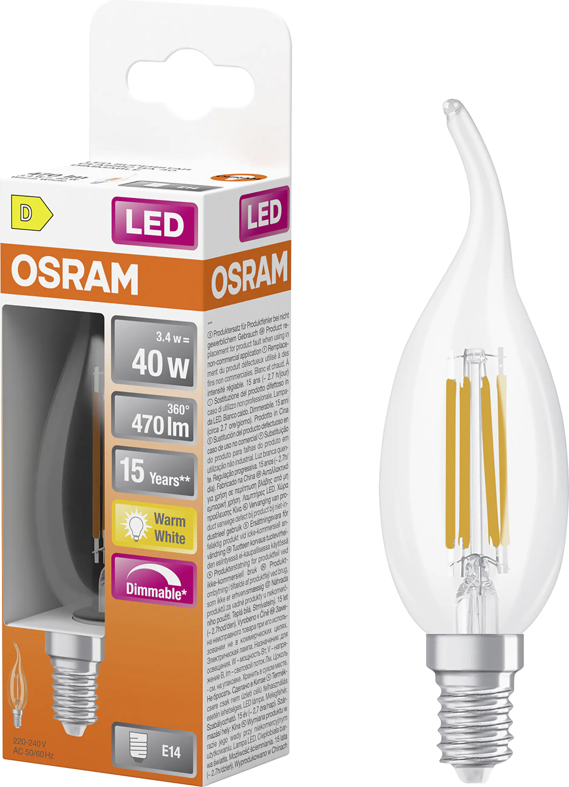 Osram LED Leuchtmittel E14 Superstar Classic  3,4W klar dimmbar warmweiß Osram LED Leuchtmittel E14 Superstar Classic  3,4W klar dimmbar warmweiß
