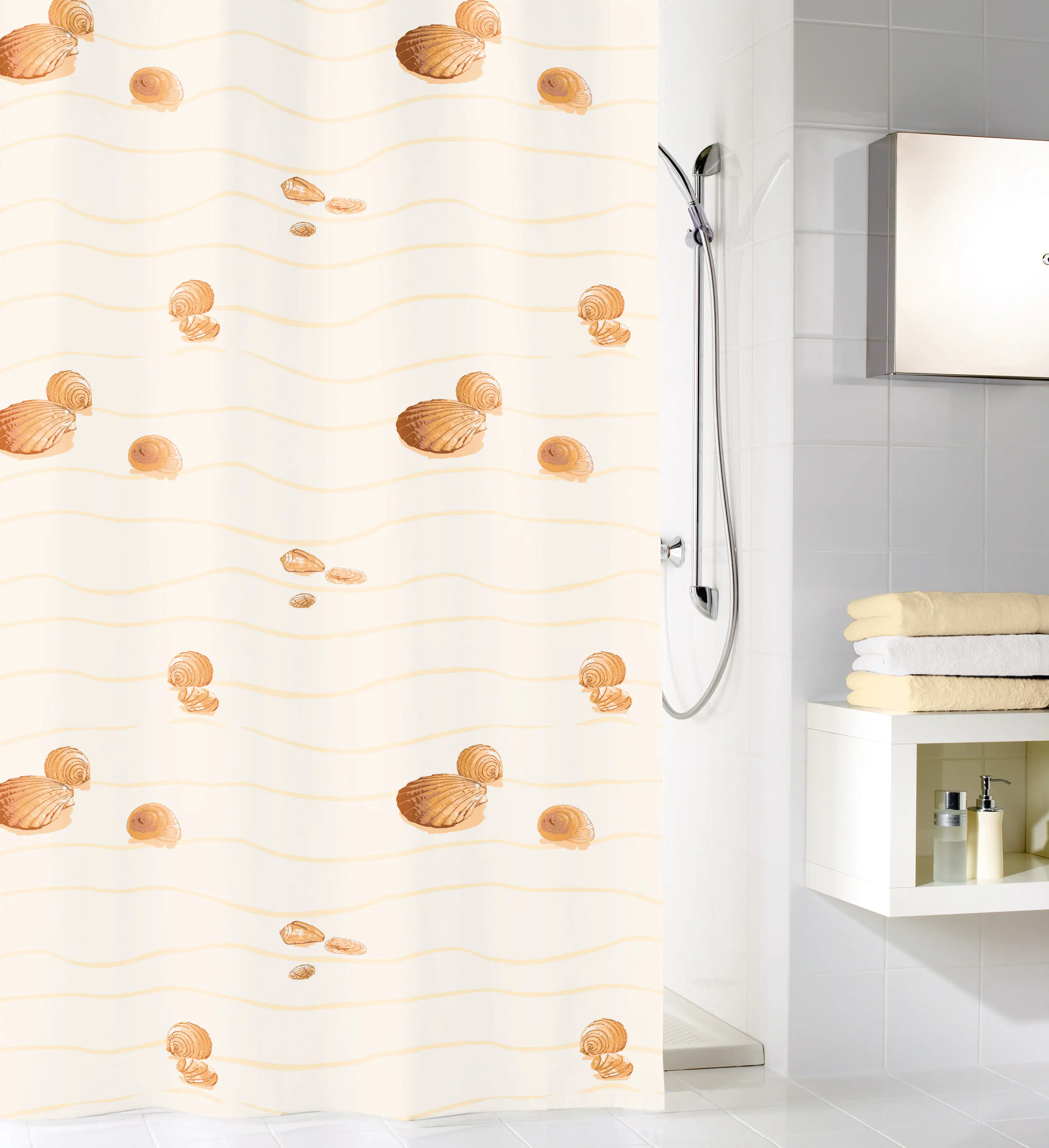 Kleine Wolke Duschvorhang Miami beige, 180 x 200 cm